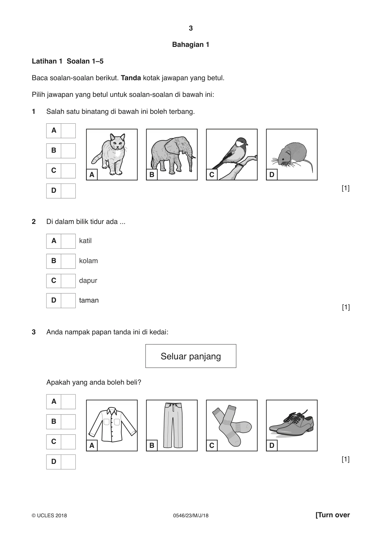 Cambridge IGCSE Malay - Foreign Language 0546 2018 May/June Paper 2 · Variant 3 question paper, page 3 of 16