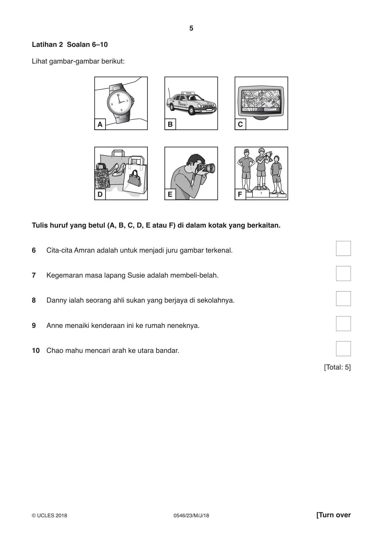 Cambridge IGCSE Malay - Foreign Language 0546 2018 May/June Paper 2 · Variant 3 question paper, page 5 of 16