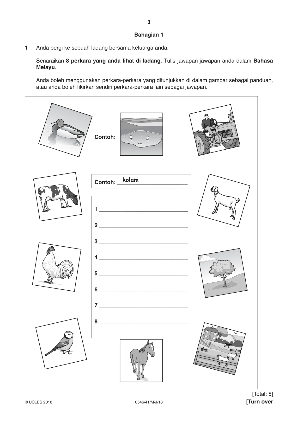 Cambridge IGCSE Malay - Foreign Language 0546 2018 May/June Paper 4 · Variant 1 question paper, page 3 of 8