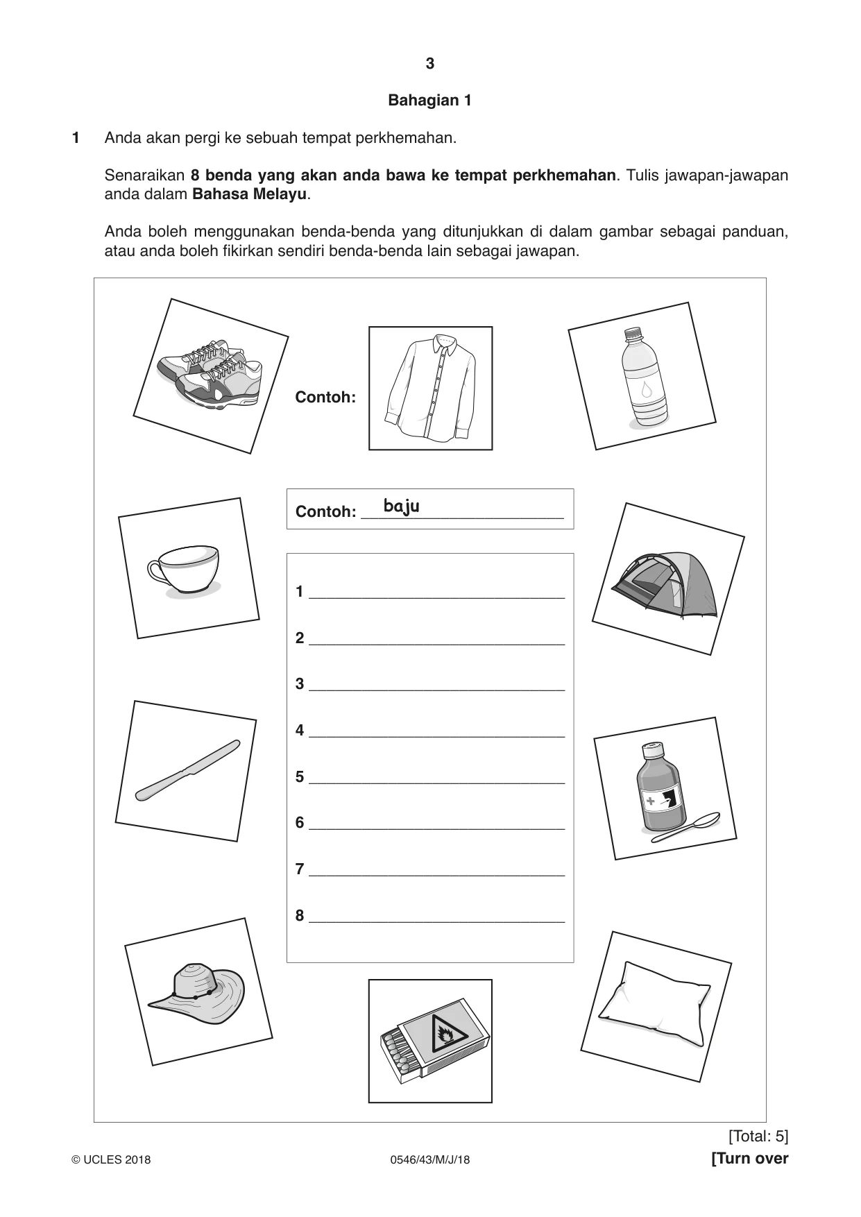 Cambridge IGCSE Malay - Foreign Language 0546 2018 May/June Paper 4 · Variant 3 question paper, page 3 of 8