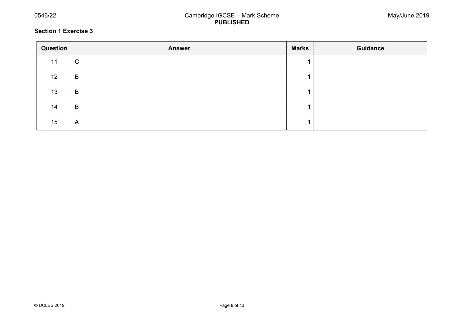 Mark scheme, page 8 of 13