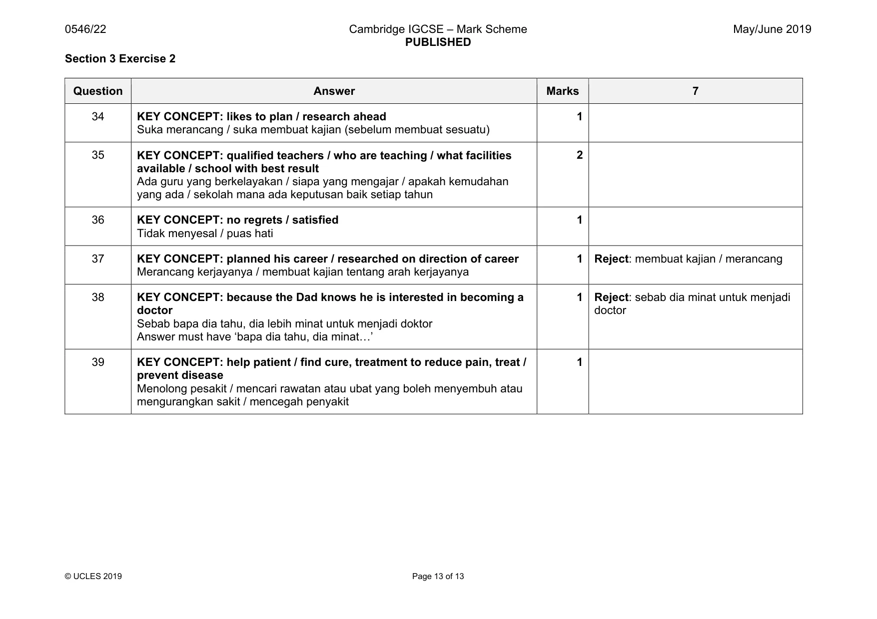 Mark scheme, page 13 of 13
