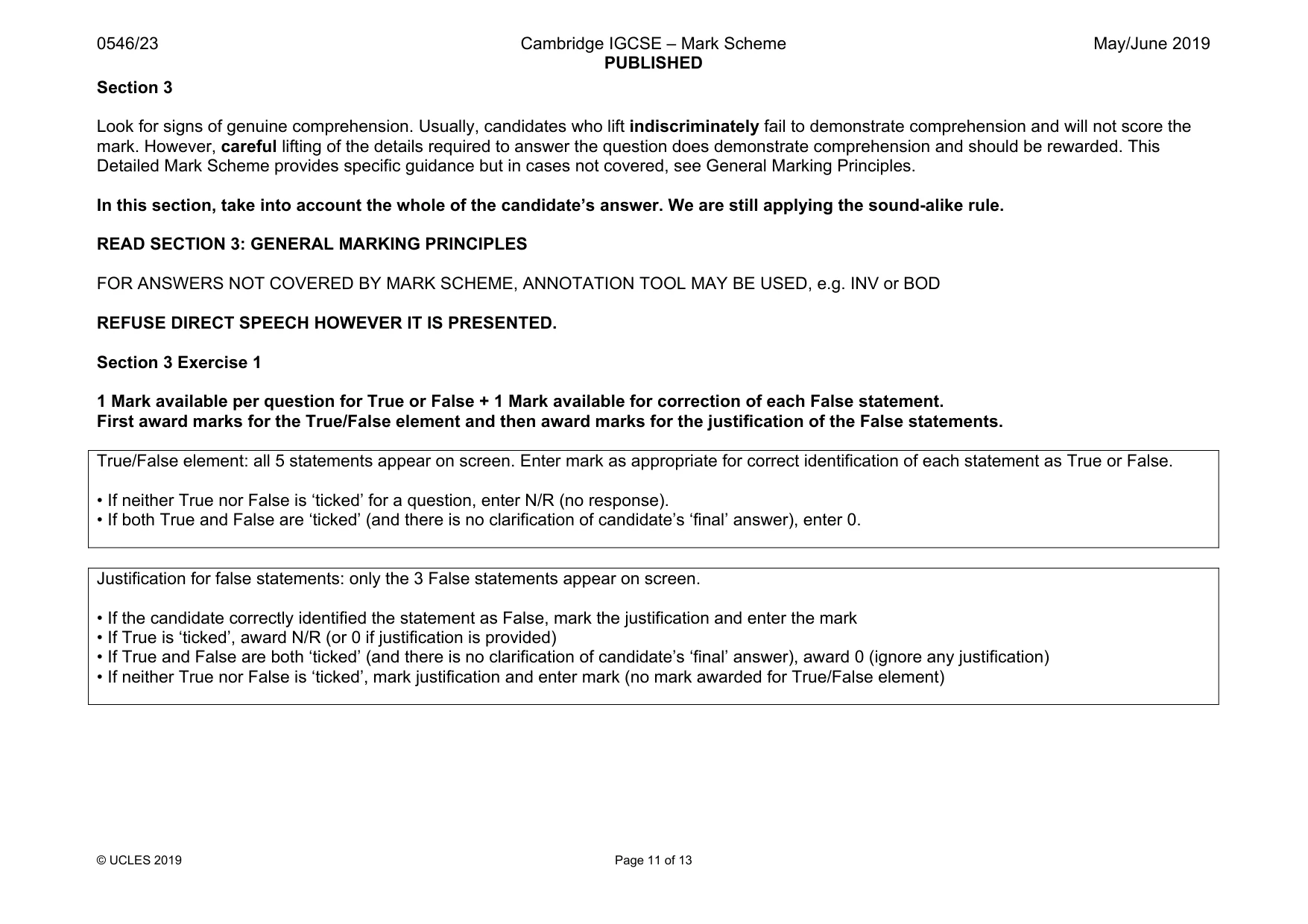 Mark scheme, page 11 of 13
