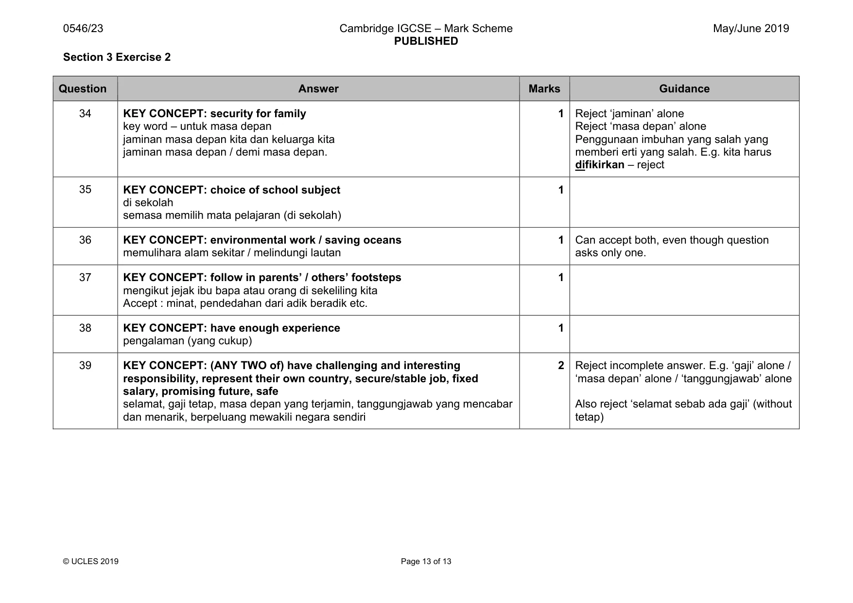 Mark scheme, page 13 of 13