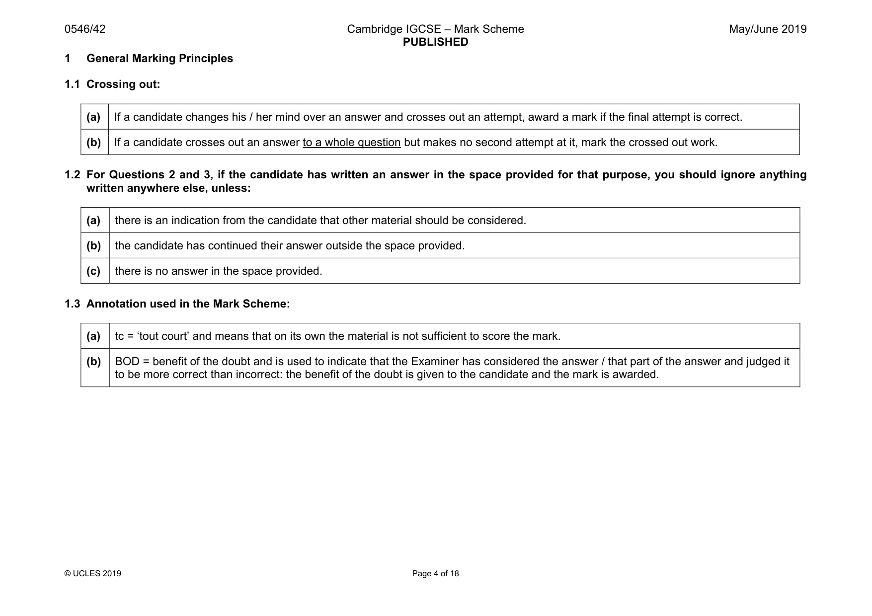 Mark scheme, page 4 of 18