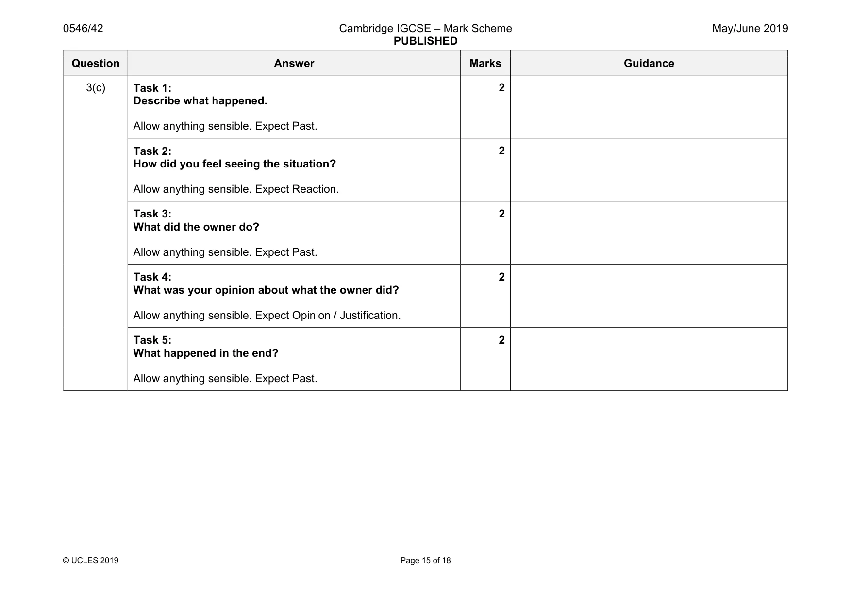 Mark scheme, page 15 of 18