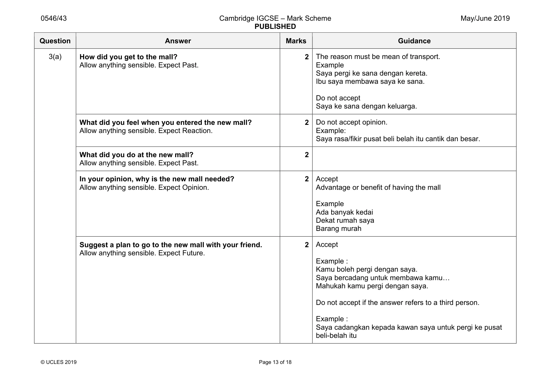 Mark scheme, page 13 of 18