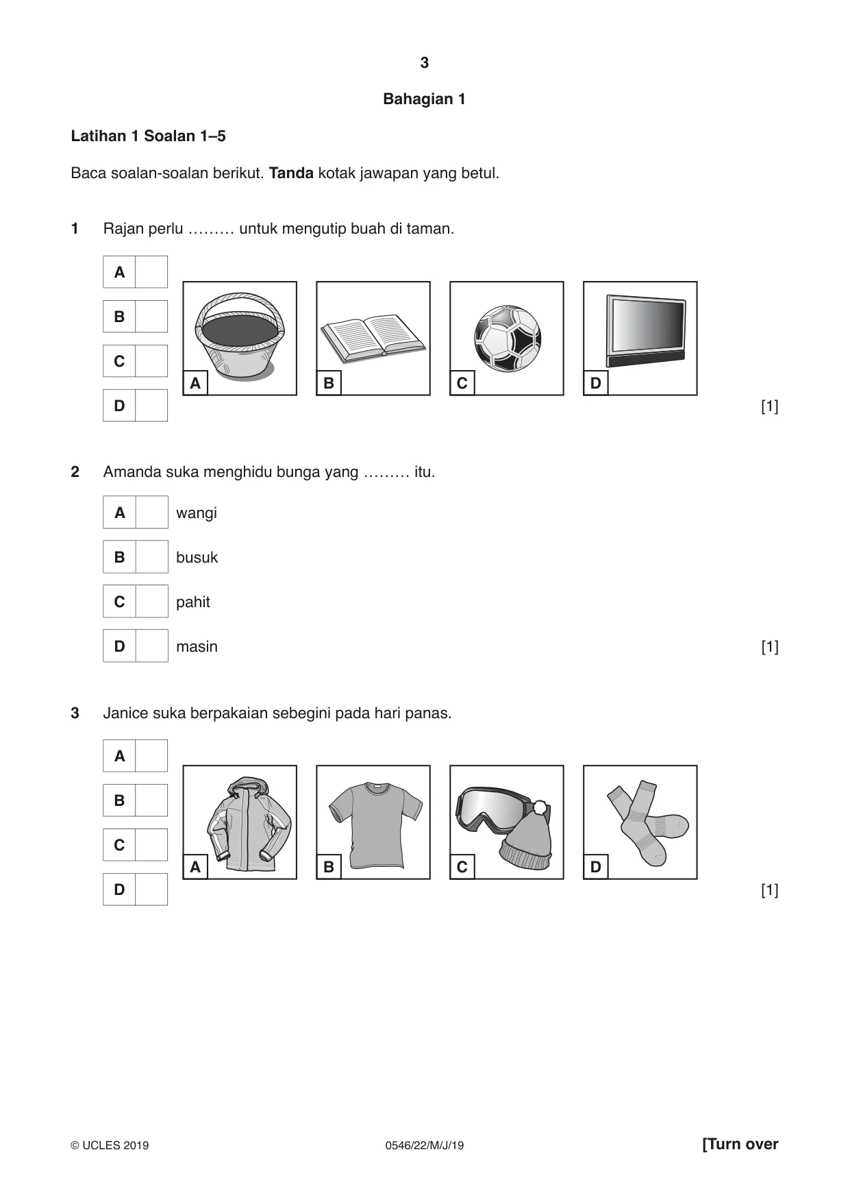 Cambridge IGCSE Malay - Foreign Language 0546 2019 May/June Paper 2 · Variant 2 question paper, page 3 of 16