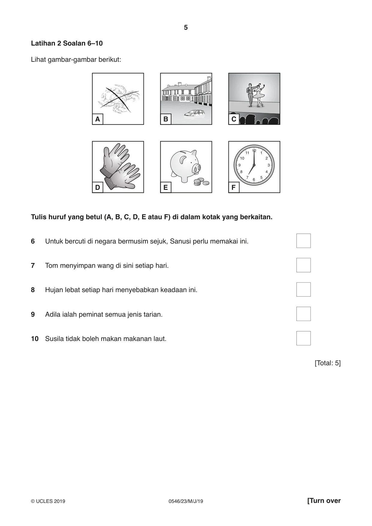 Cambridge IGCSE Malay - Foreign Language 0546 2019 May/June Paper 2 · Variant 3 question paper, page 5 of 16