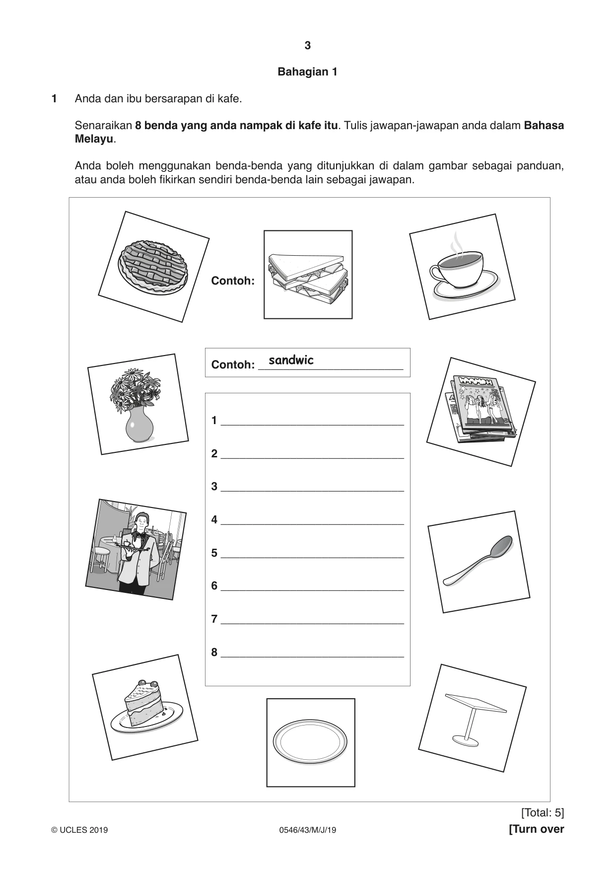 Cambridge IGCSE Malay - Foreign Language 0546 2019 May/June Paper 4 · Variant 3 question paper, page 3 of 8