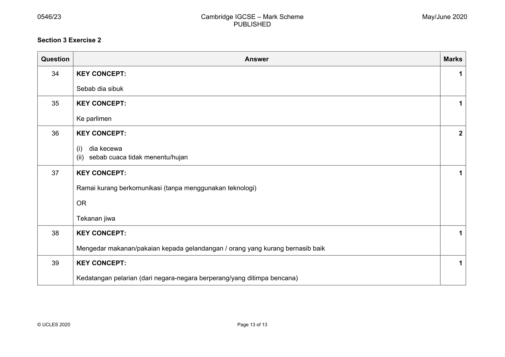 Mark scheme, page 13 of 13