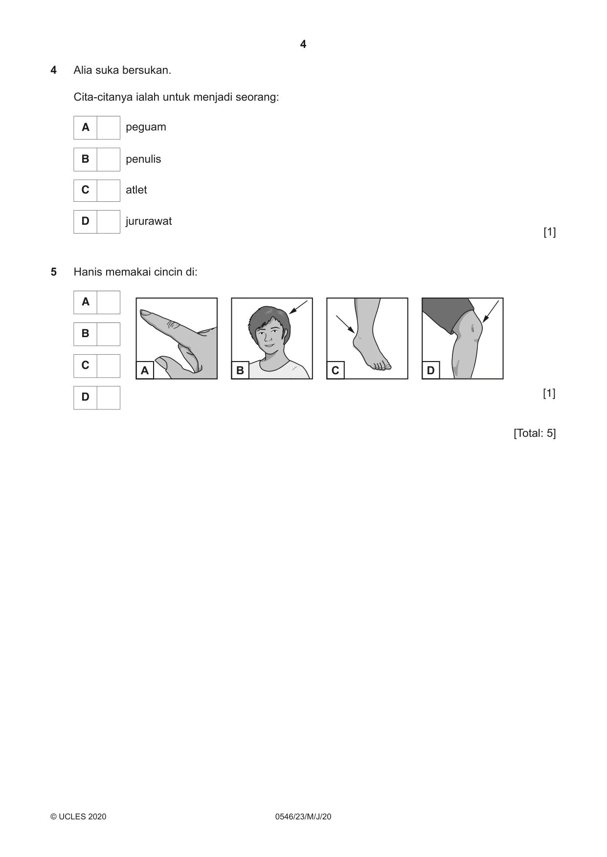 Cambridge IGCSE Malay - Foreign Language 0546 2020 May/June Paper 2 · Variant 3 question paper, page 4 of 16
