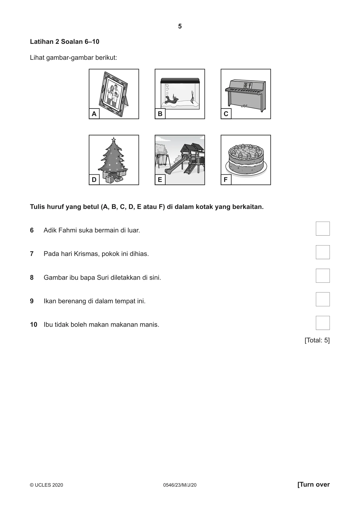Cambridge IGCSE Malay - Foreign Language 0546 2020 May/June Paper 2 · Variant 3 question paper, page 5 of 16