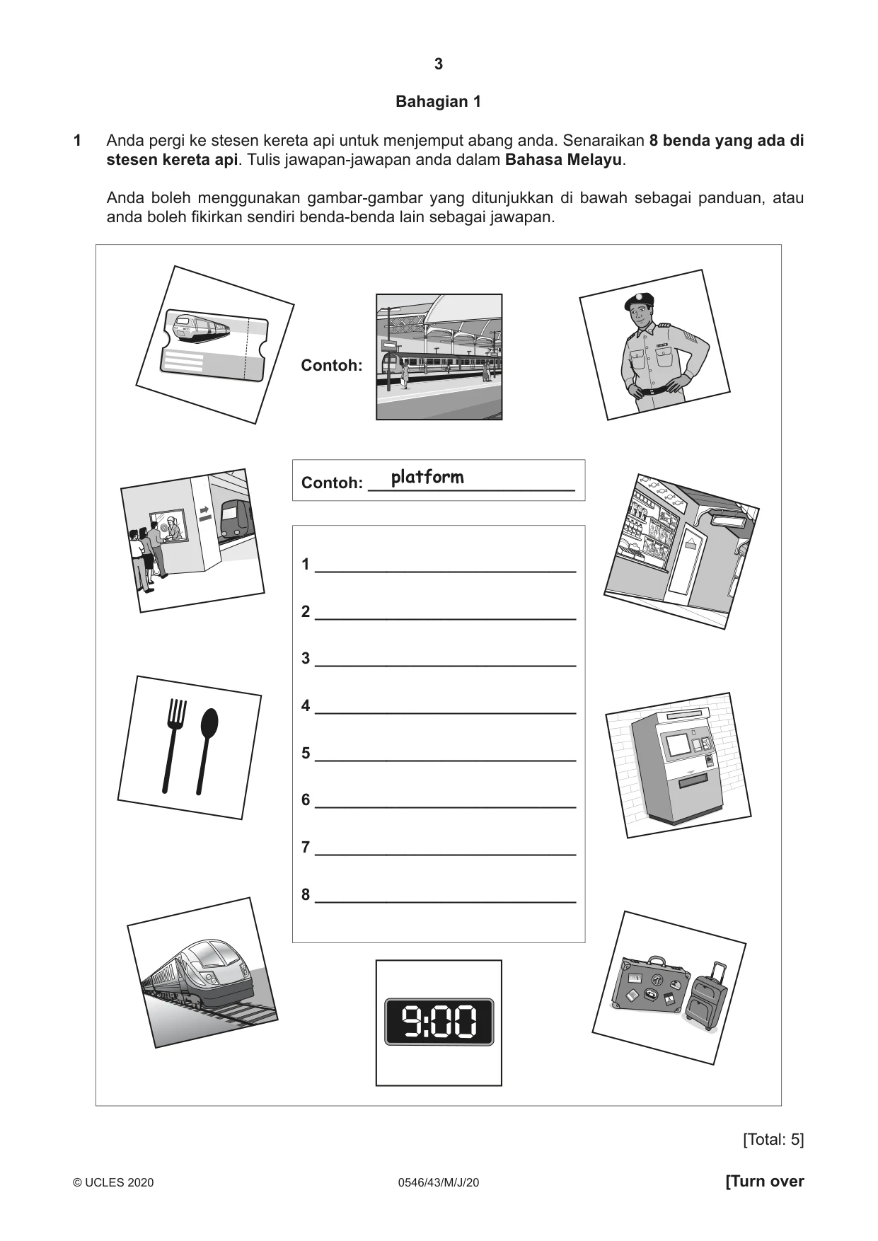 Cambridge IGCSE Malay - Foreign Language 0546 2020 May/June Paper 4 · Variant 3 question paper, page 3 of 8
