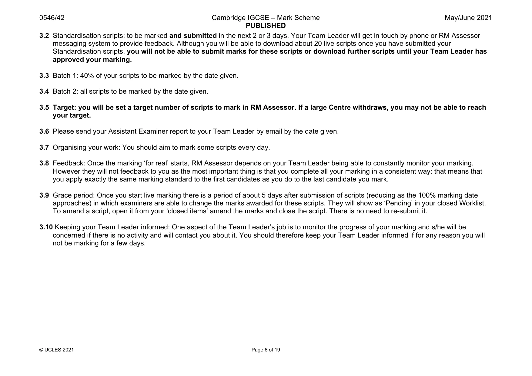 Mark scheme, page 6 of 19