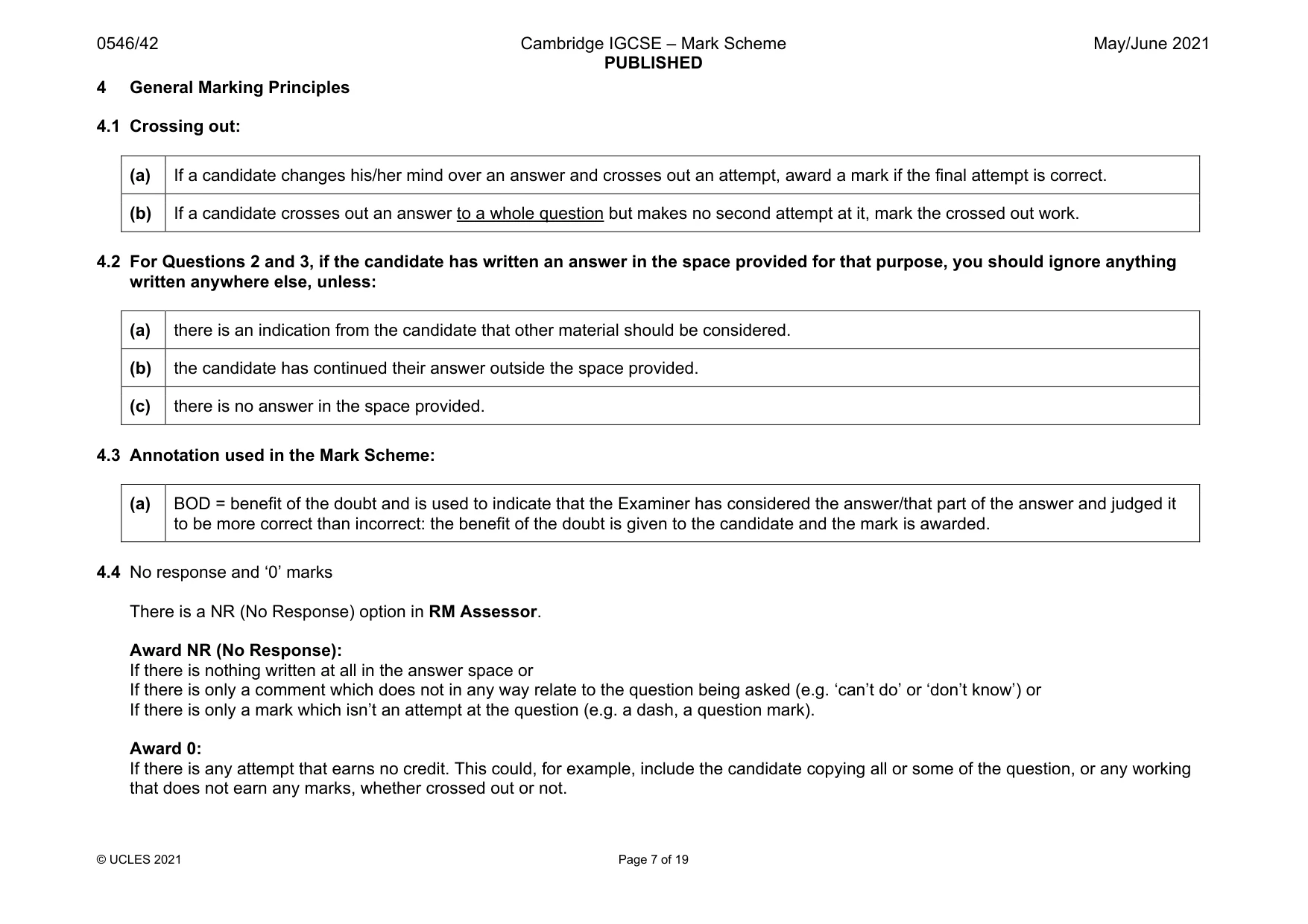 Mark scheme, page 7 of 19