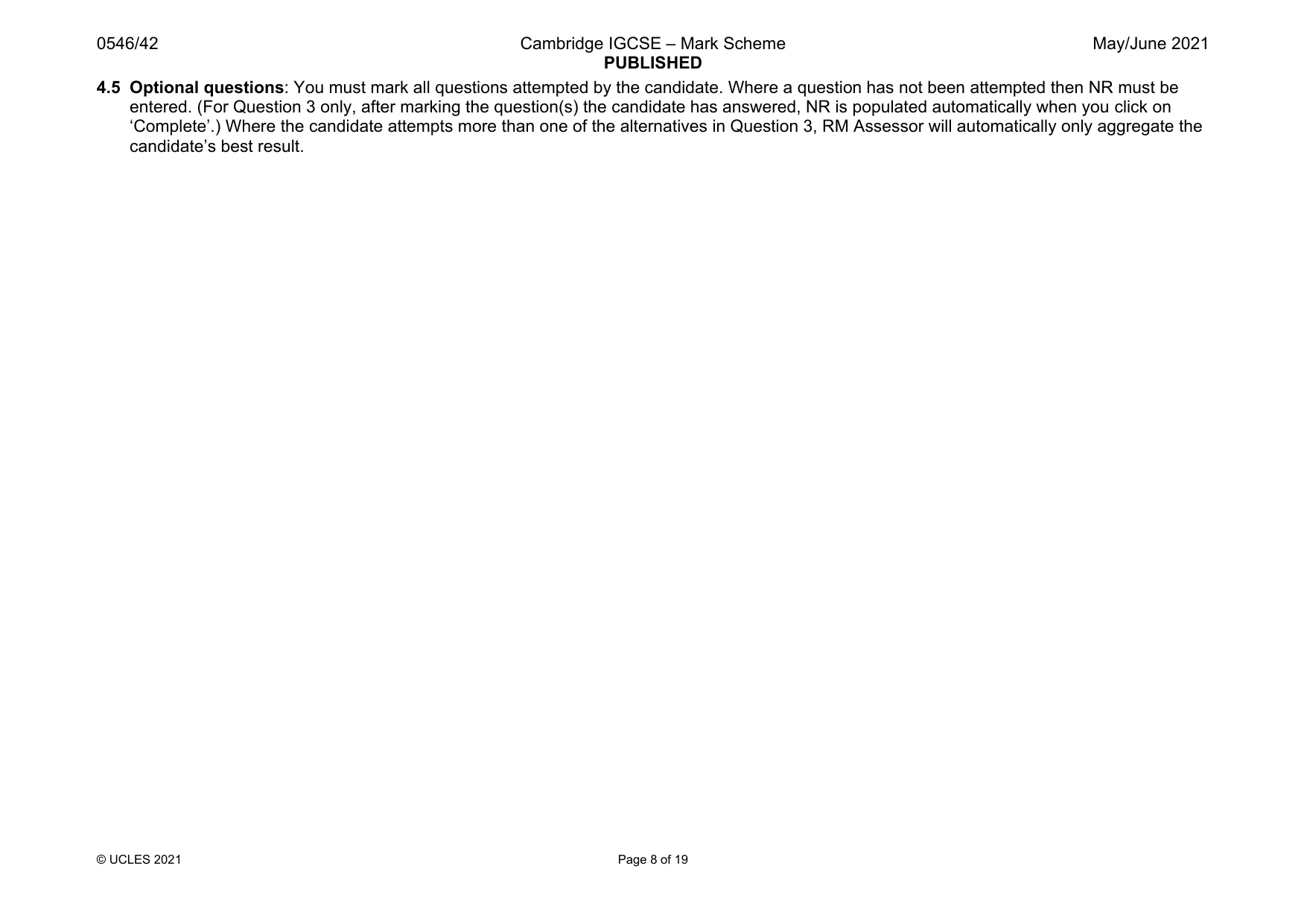 Mark scheme, page 8 of 19