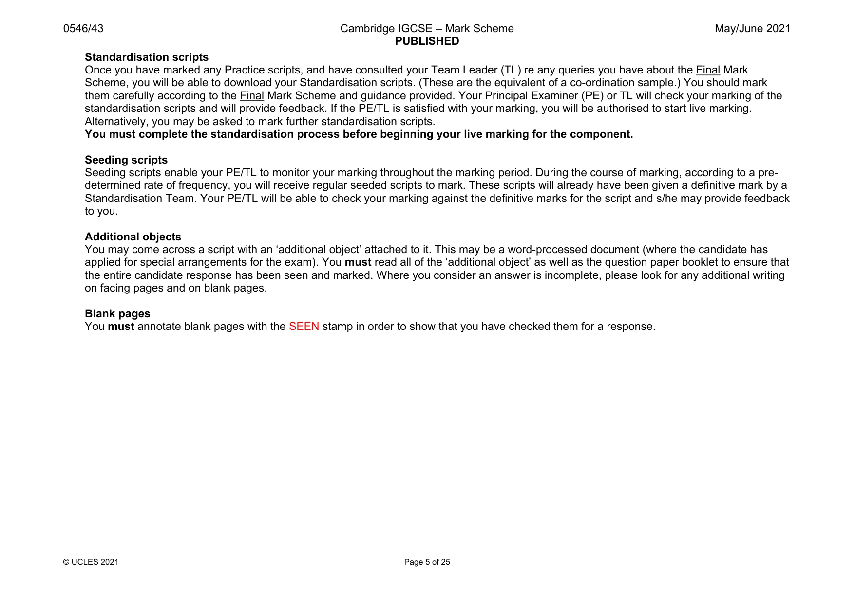 Mark scheme, page 5 of 25