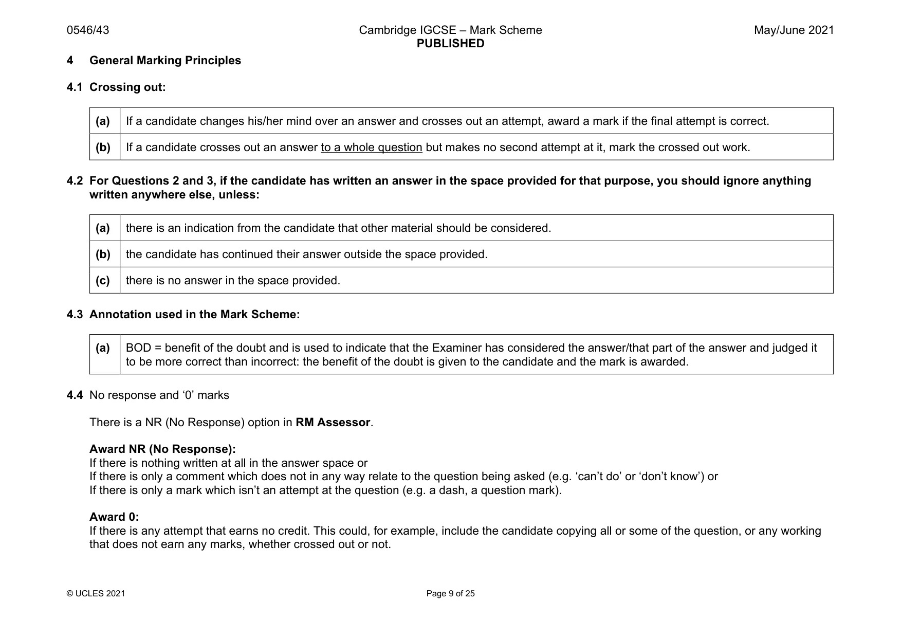 Mark scheme, page 9 of 25