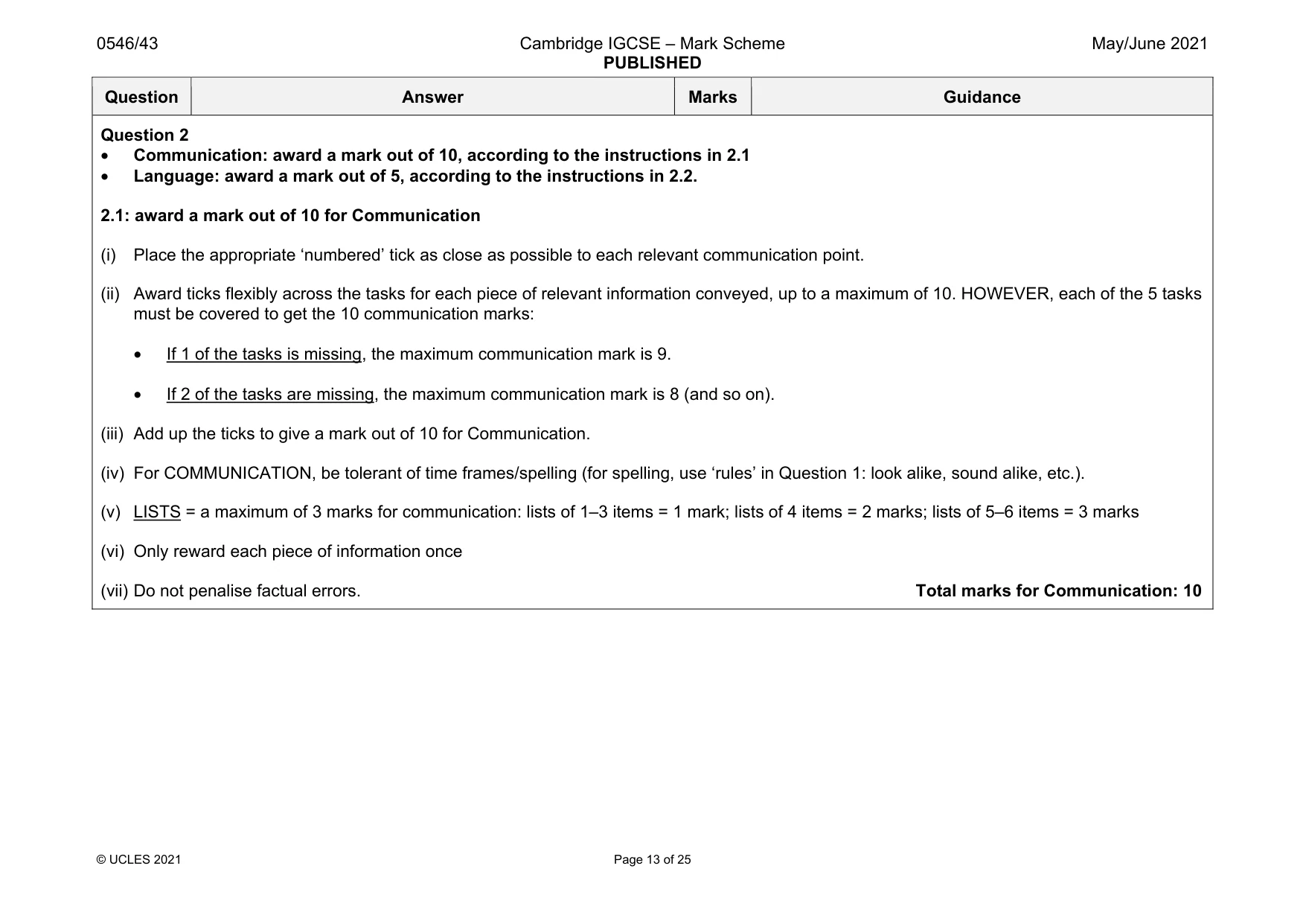 Mark scheme, page 13 of 25