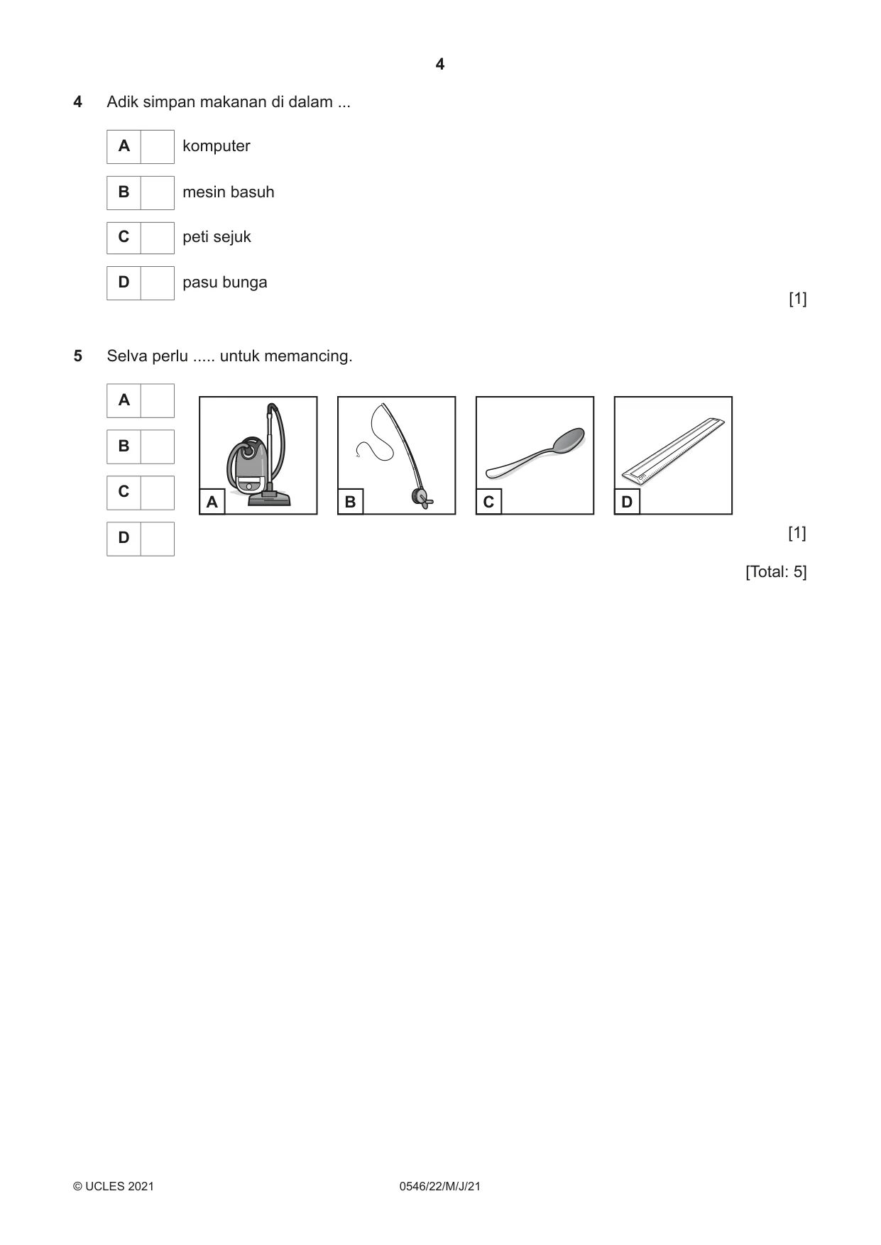 Cambridge IGCSE Malay - Foreign Language 0546 2021 May/June Paper 2 · Variant 2 question paper, page 4 of 16