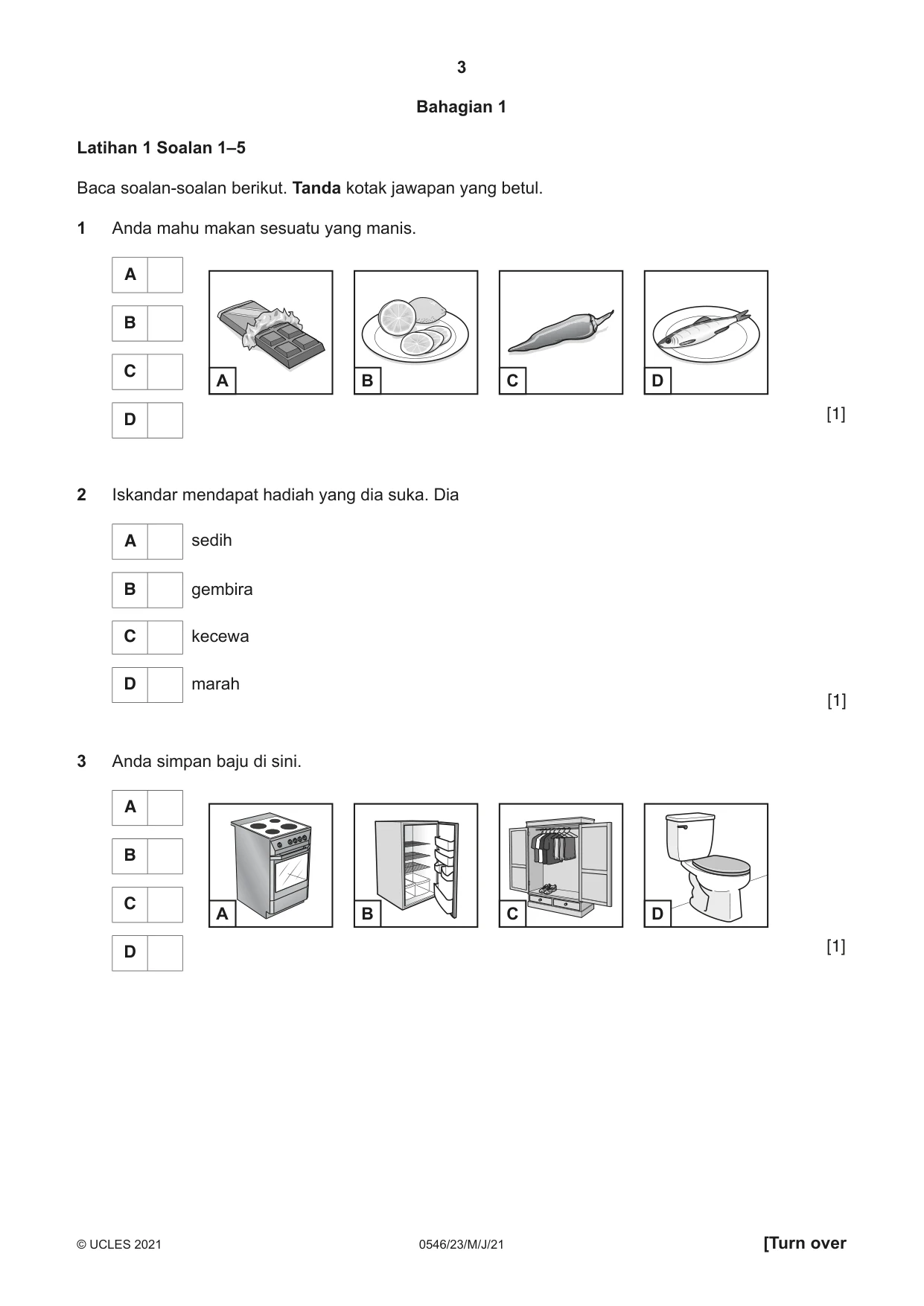 Cambridge IGCSE Malay - Foreign Language 0546 2021 May/June Paper 2 · Variant 3 question paper, page 3 of 16