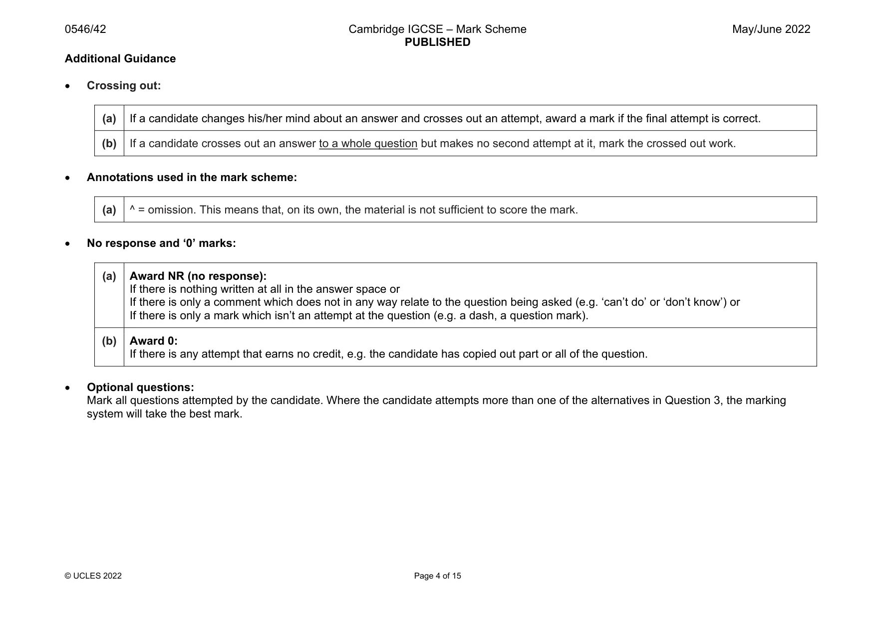 Mark scheme, page 4 of 15