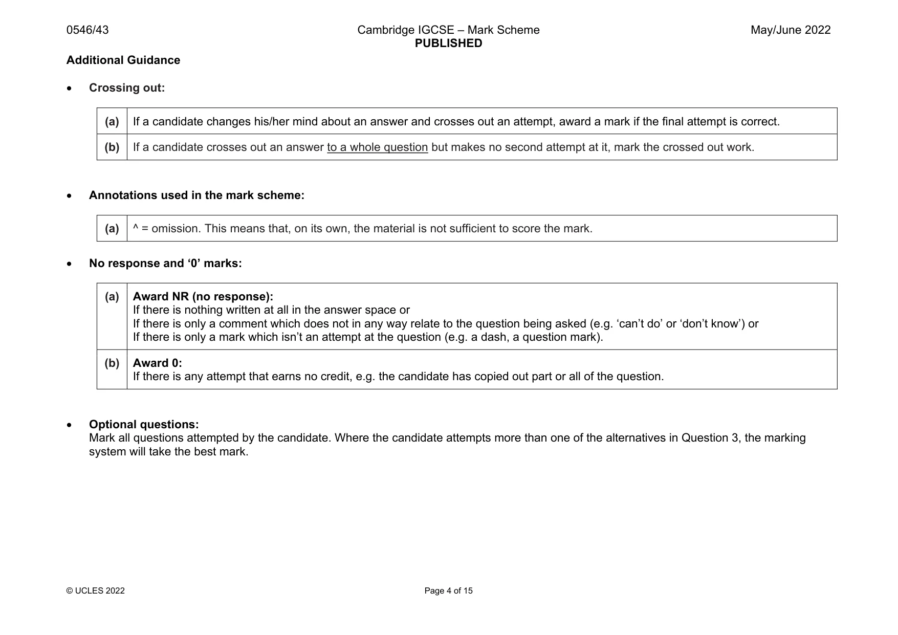 Mark scheme, page 4 of 15