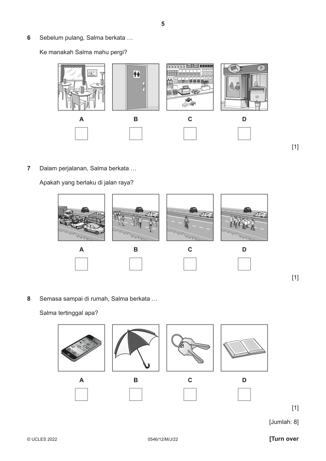 Cambridge IGCSE Malay - Foreign Language 0546 2022 May/June Paper 1 · Variant 2 question paper, page 5 of 16