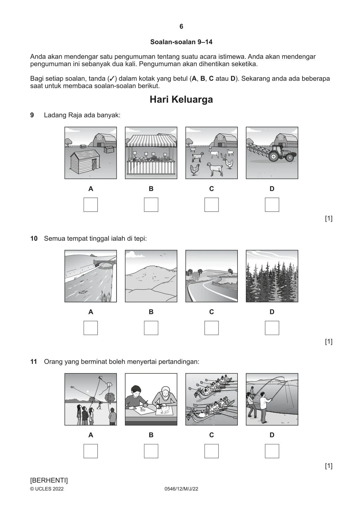 Cambridge IGCSE Malay - Foreign Language 0546 2022 May/June Paper 1 · Variant 2 question paper, page 6 of 16