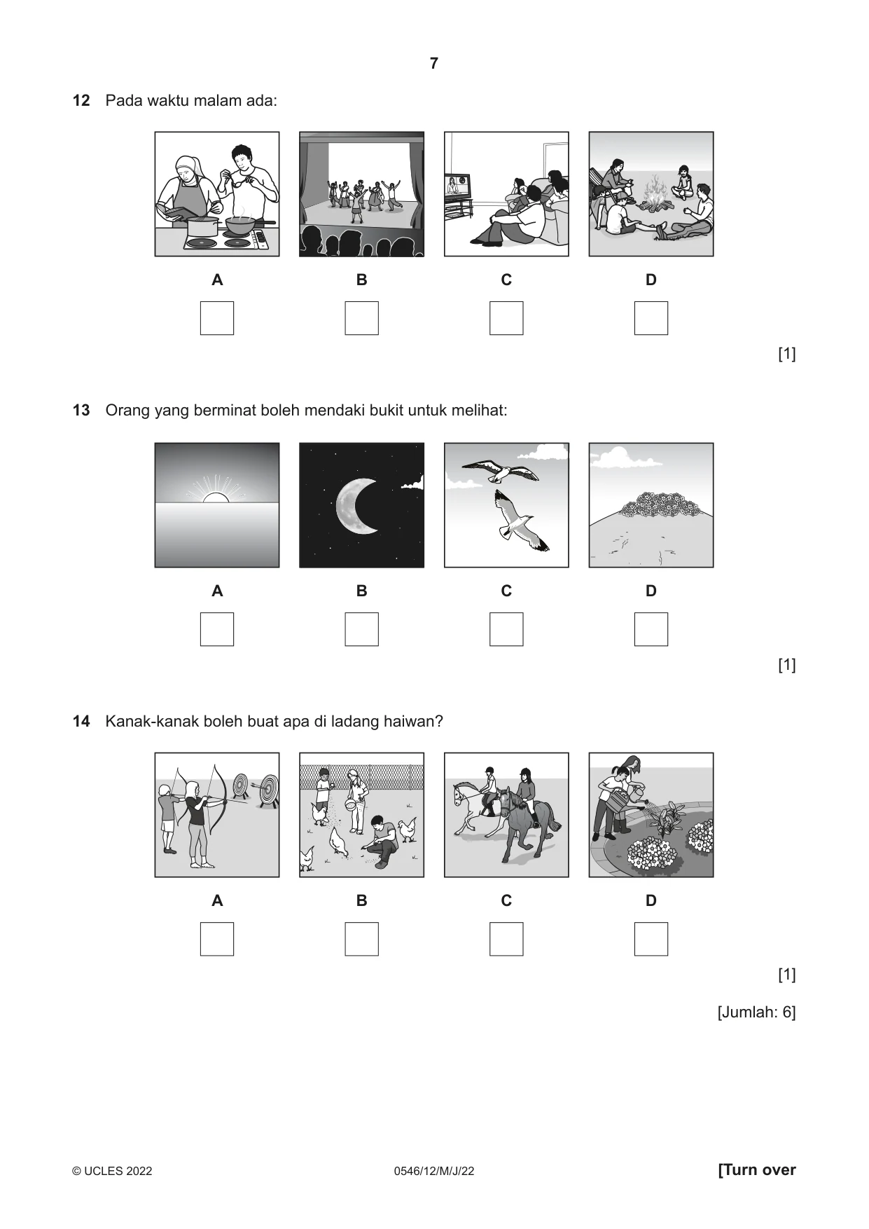Cambridge IGCSE Malay - Foreign Language 0546 2022 May/June Paper 1 · Variant 2 question paper, page 7 of 16