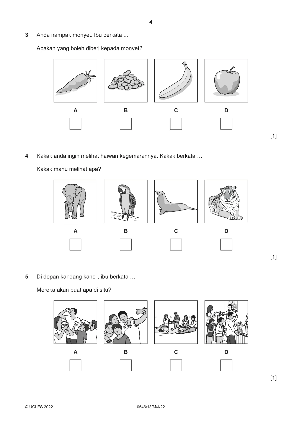 Cambridge IGCSE Malay - Foreign Language 0546 2022 May/June Paper 1 · Variant 3 question paper, page 4 of 16