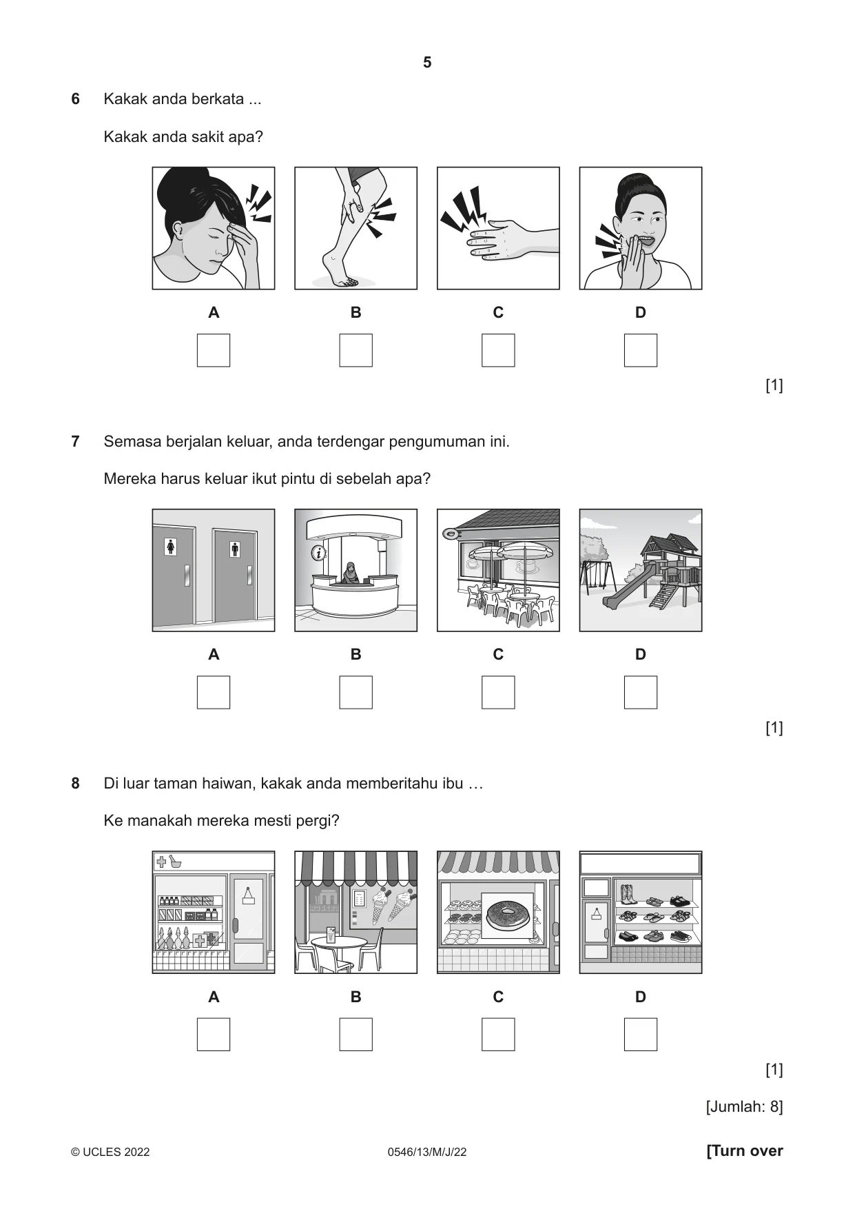 Cambridge IGCSE Malay - Foreign Language 0546 2022 May/June Paper 1 · Variant 3 question paper, page 5 of 16
