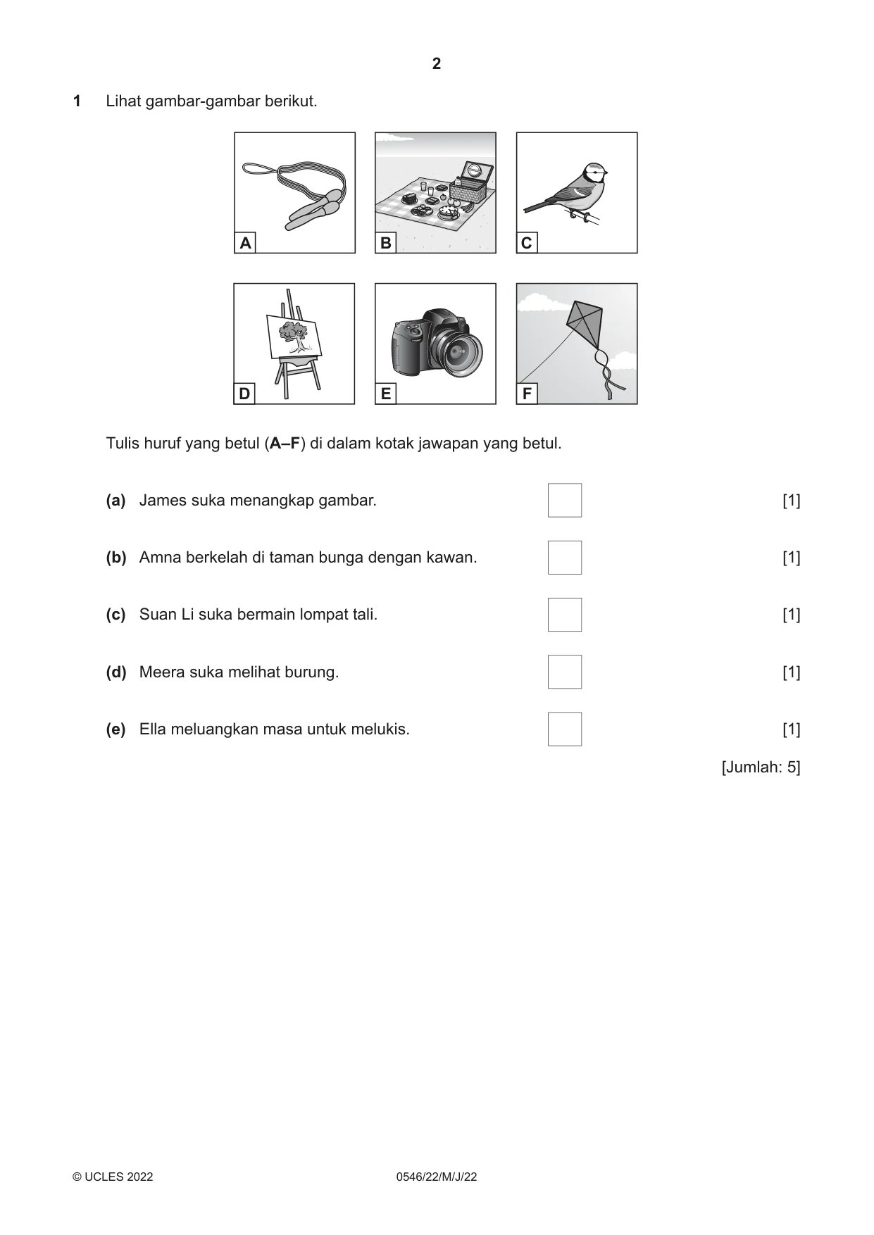 Cambridge IGCSE Malay - Foreign Language 0546 2022 May/June Paper 2 · Variant 2 question paper, page 2 of 12