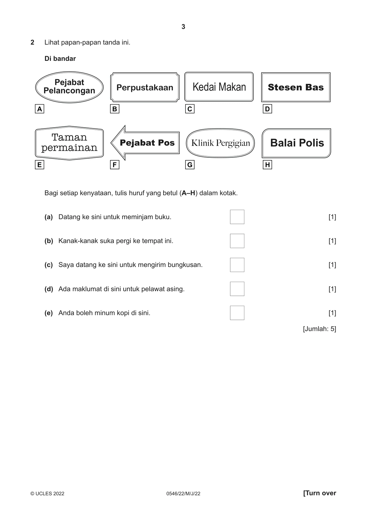 Cambridge IGCSE Malay - Foreign Language 0546 2022 May/June Paper 2 · Variant 2 question paper, page 3 of 12