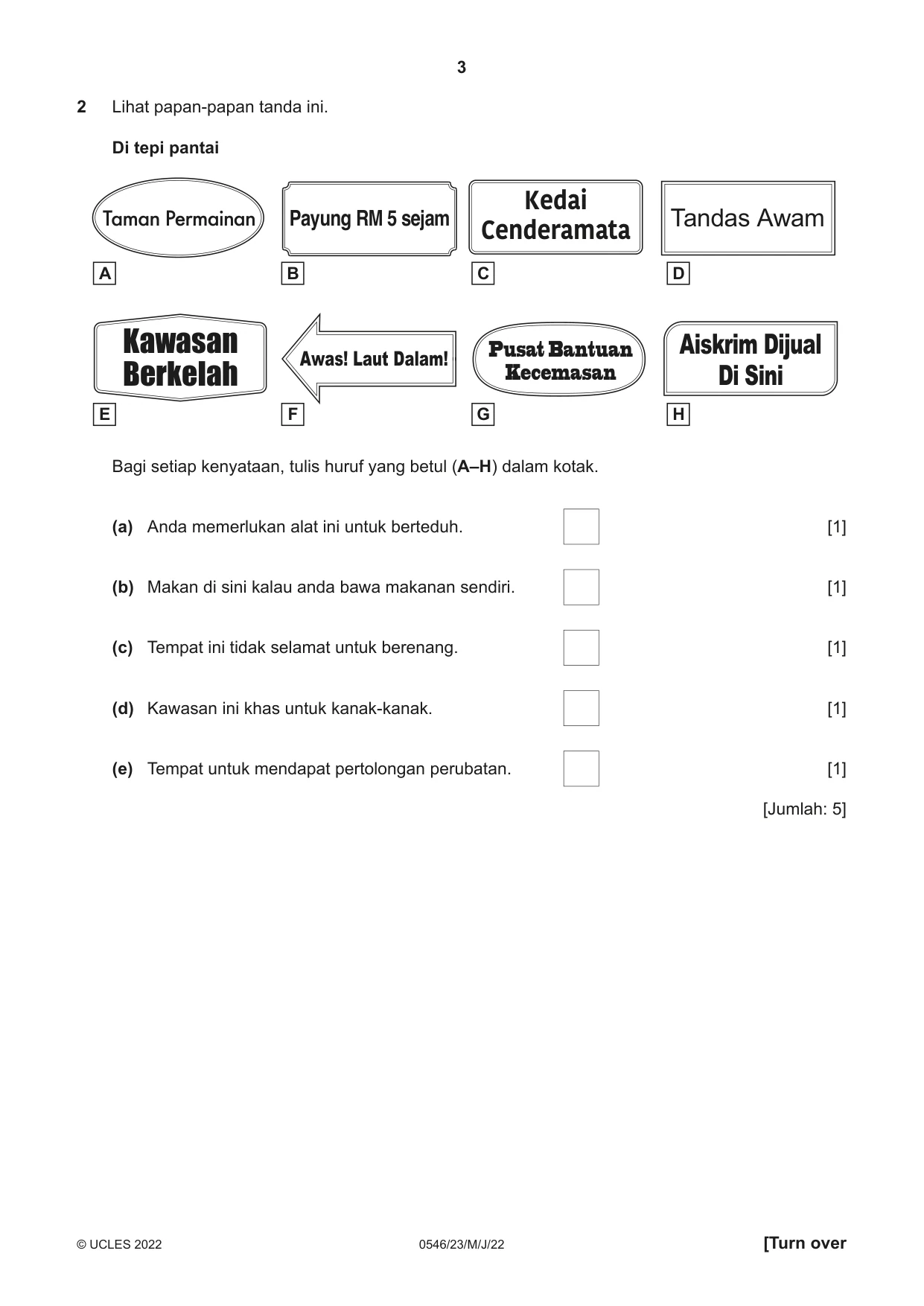 Cambridge IGCSE Malay - Foreign Language 0546 2022 May/June Paper 2 · Variant 3 question paper, page 3 of 12