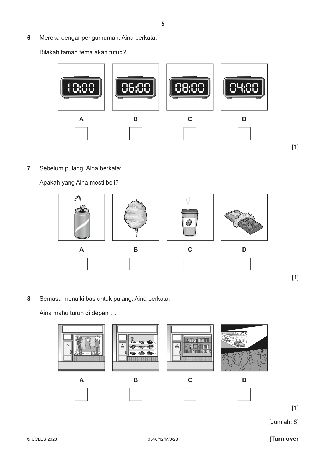 Cambridge IGCSE Malay - Foreign Language 0546 2023 May/June Paper 1 · Variant 2 question paper, page 5 of 16