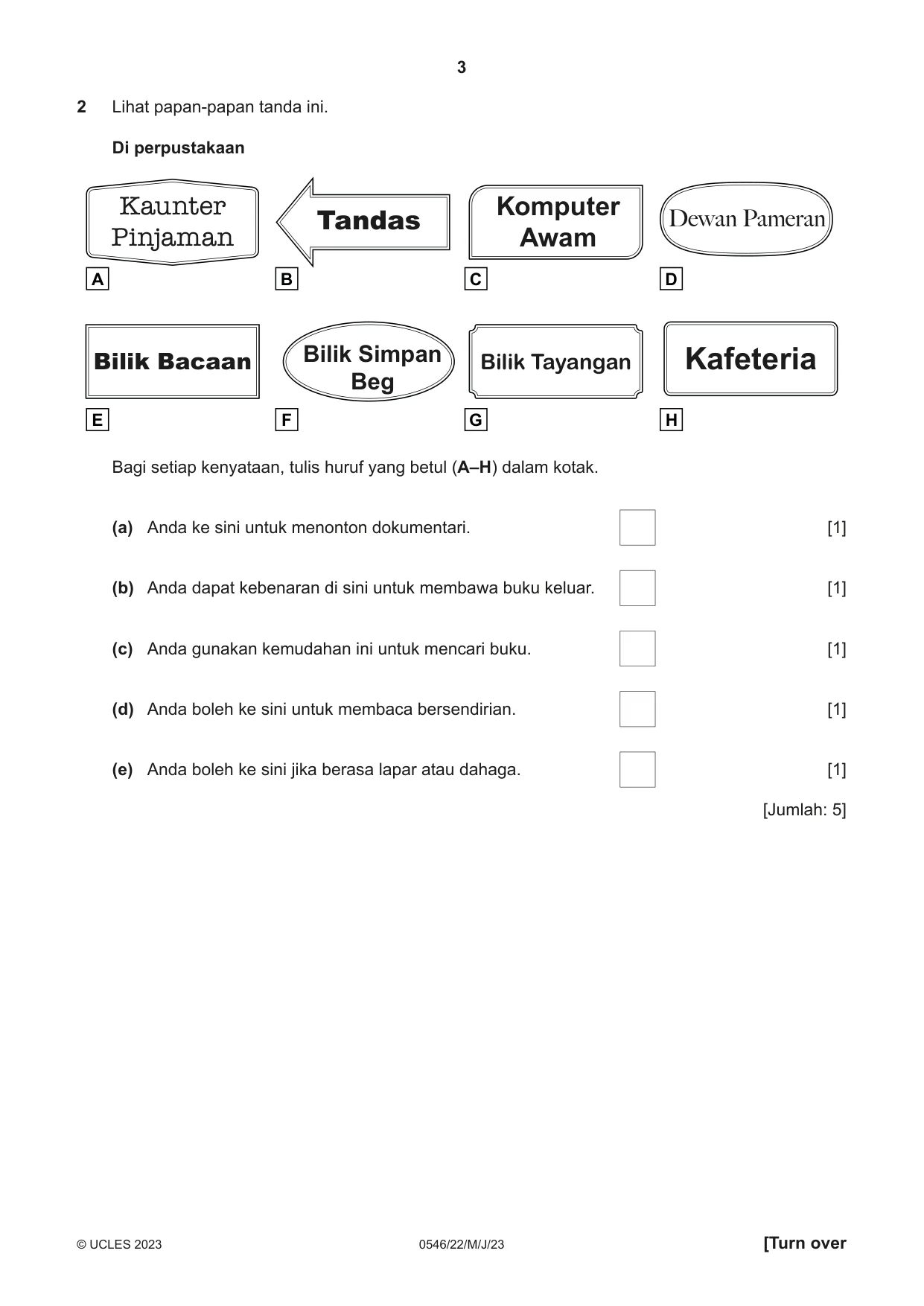 Cambridge IGCSE Malay - Foreign Language 0546 2023 May/June Paper 2 · Variant 2 question paper, page 3 of 12