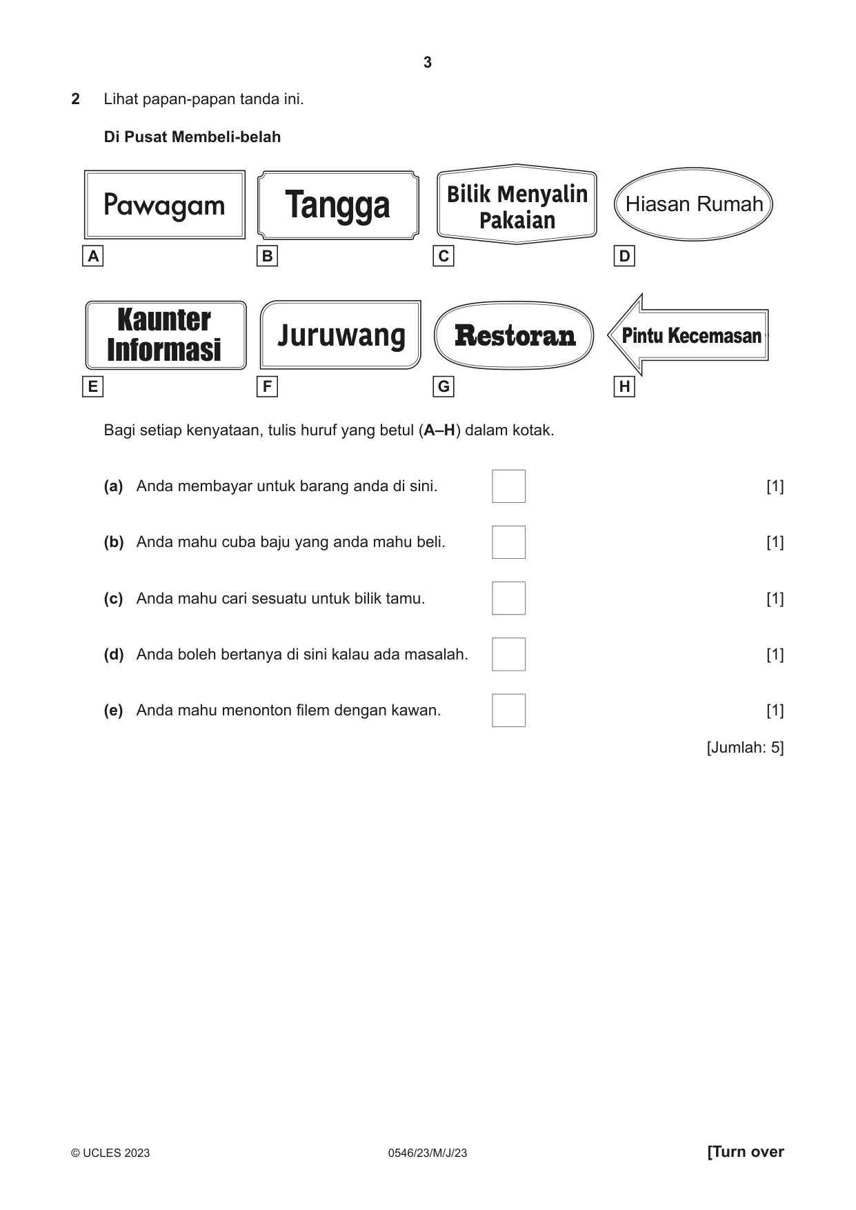 Cambridge IGCSE Malay - Foreign Language 0546 2023 May/June Paper 2 · Variant 3 question paper, page 3 of 12