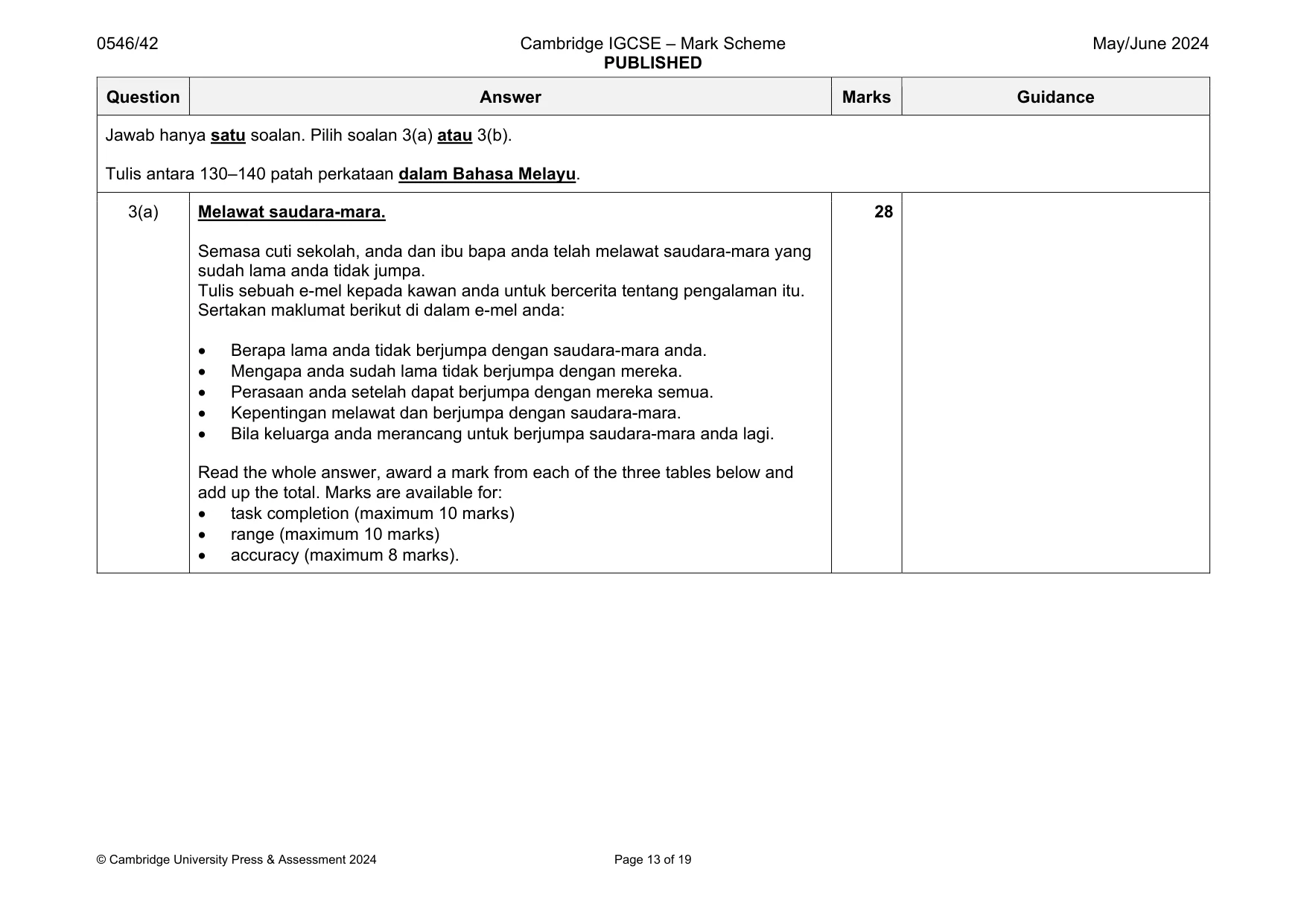Mark scheme, page 13 of 19
