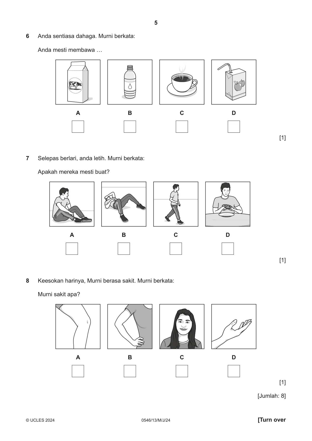 Cambridge IGCSE Malay - Foreign Language 0546 2024 May/June Paper 1 · Variant 3 question paper, page 5 of 16