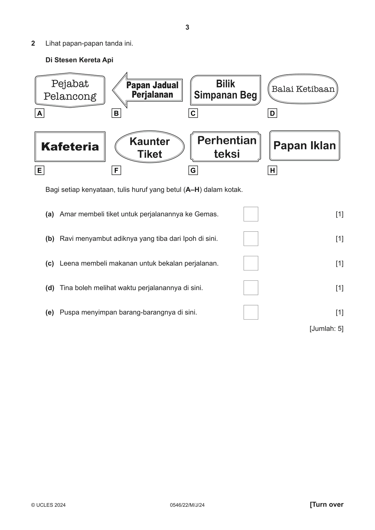 Cambridge IGCSE Malay - Foreign Language 0546 2024 May/June Paper 2 · Variant 2 question paper, page 3 of 12