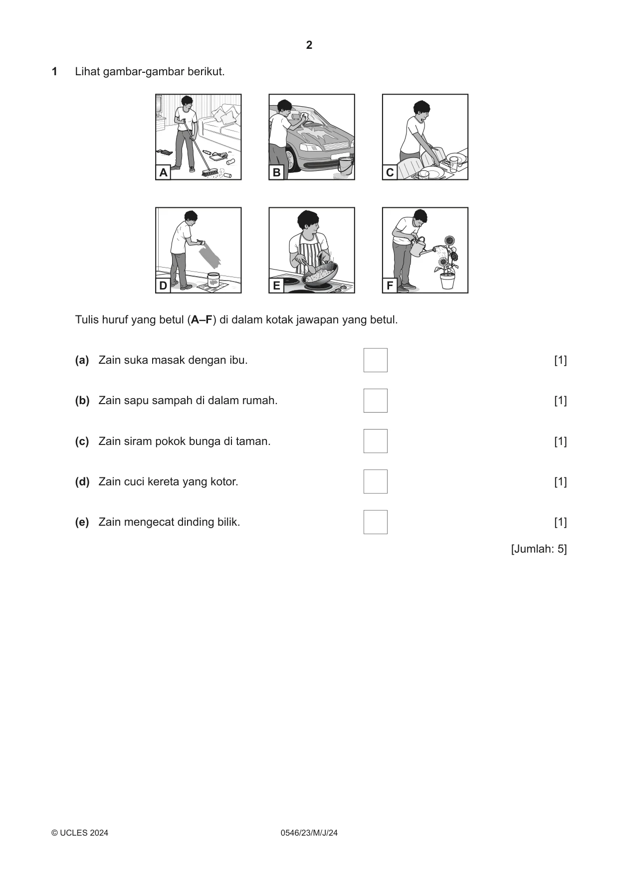 Cambridge IGCSE Malay - Foreign Language 0546 2024 May/June Paper 2 · Variant 3 question paper, page 2 of 12