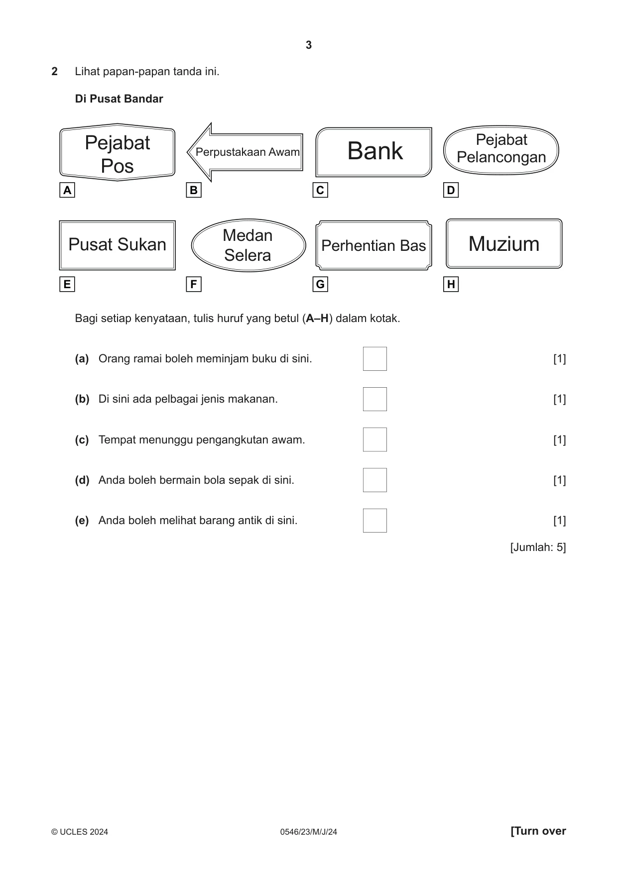 Cambridge IGCSE Malay - Foreign Language 0546 2024 May/June Paper 2 · Variant 3 question paper, page 3 of 12