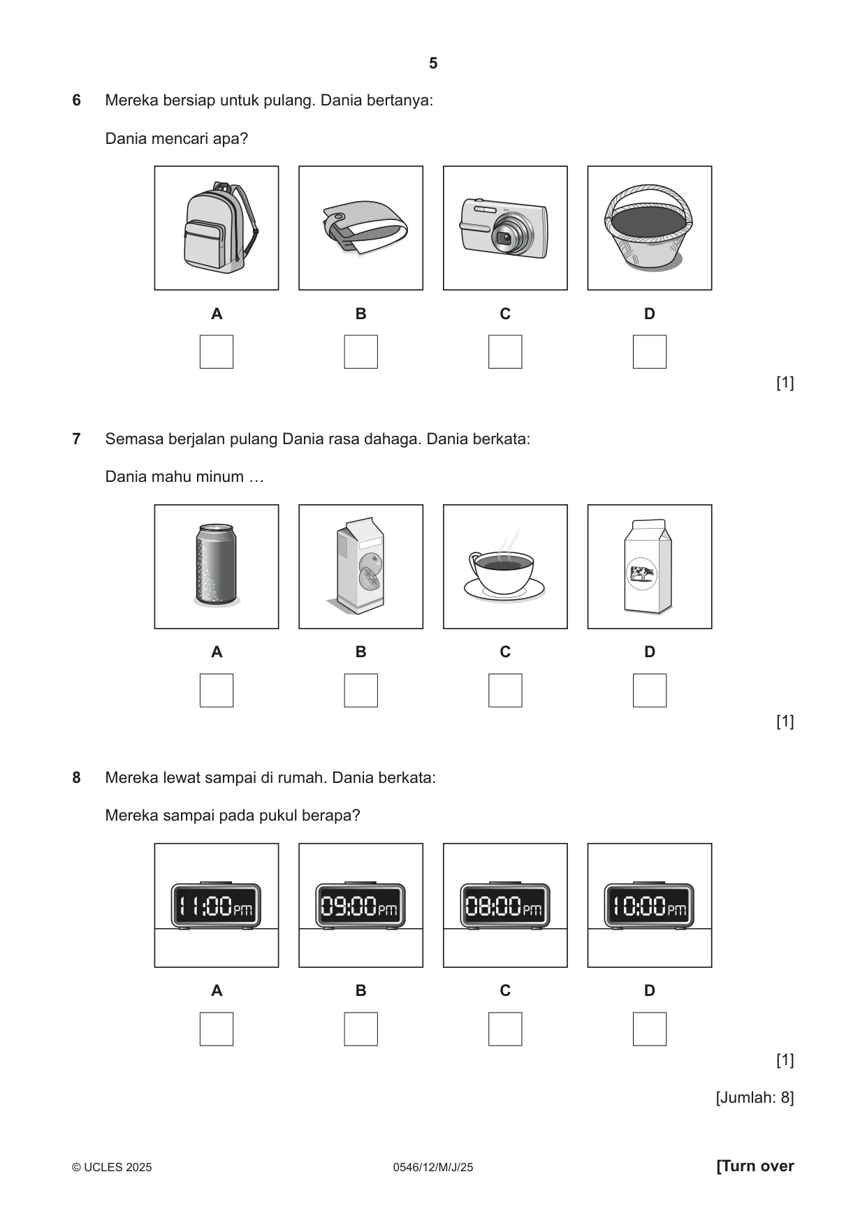 Cambridge IGCSE Malay - Foreign Language 0546 2025 May/June Paper 1 · Variant 2 question paper, page 5 of 16