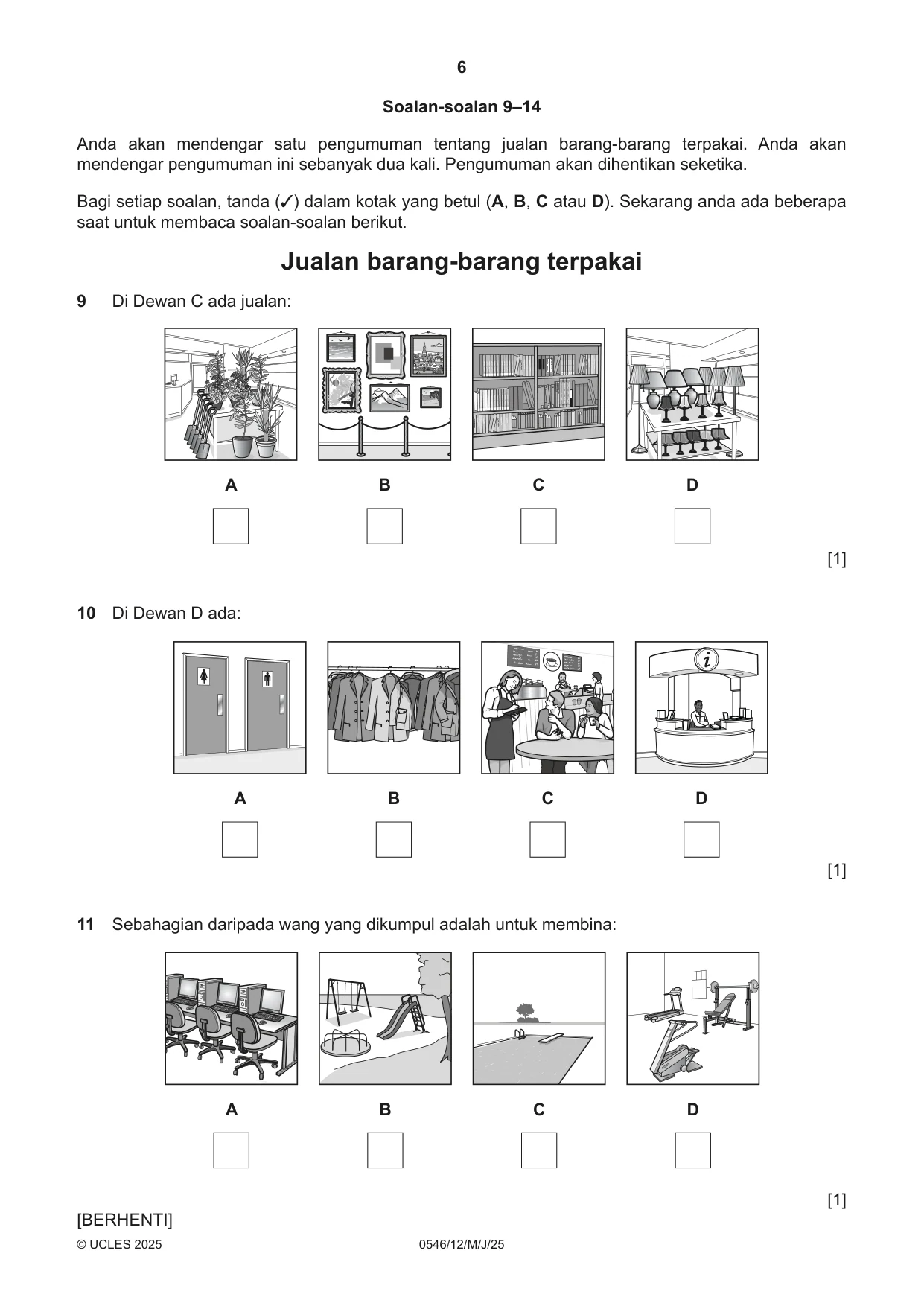 Cambridge IGCSE Malay - Foreign Language 0546 2025 May/June Paper 1 · Variant 2 question paper, page 6 of 16