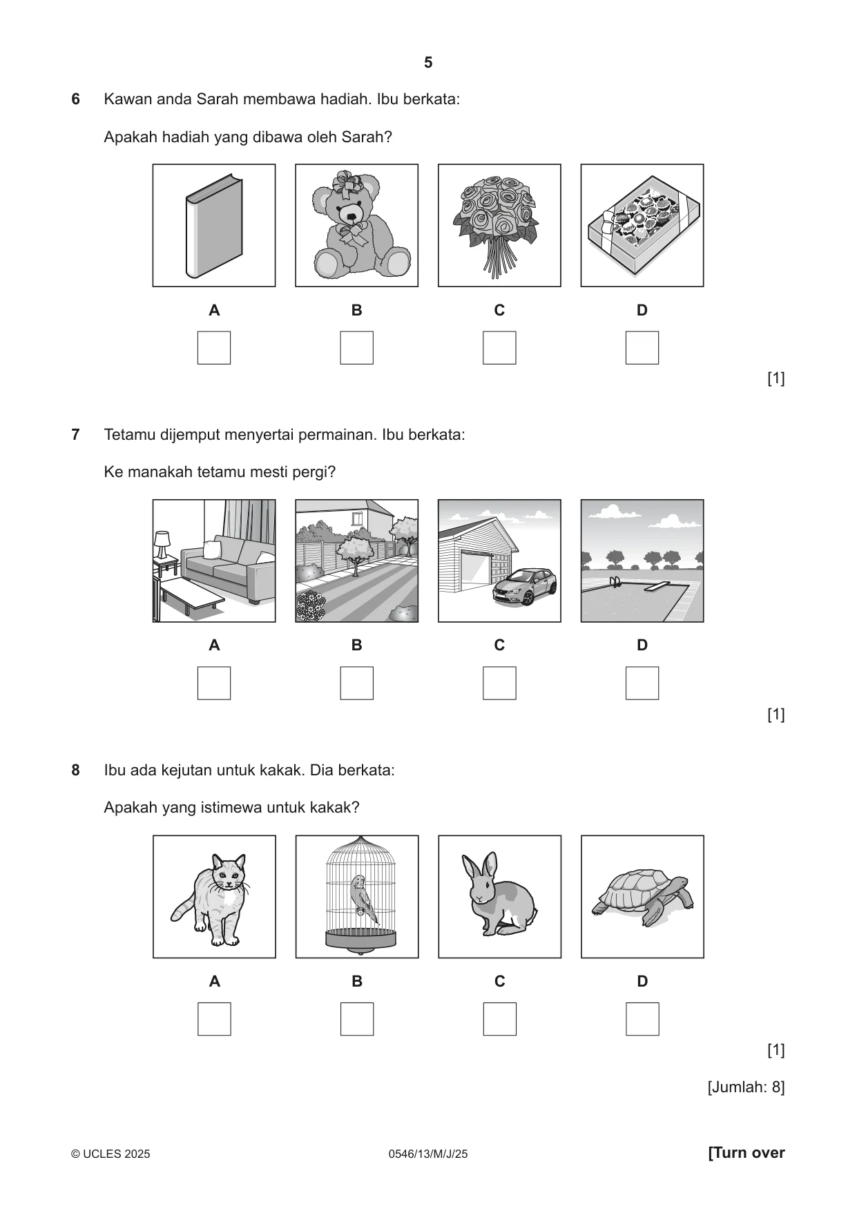 Cambridge IGCSE Malay - Foreign Language 0546 2025 May/June Paper 1 · Variant 3 question paper, page 5 of 16
