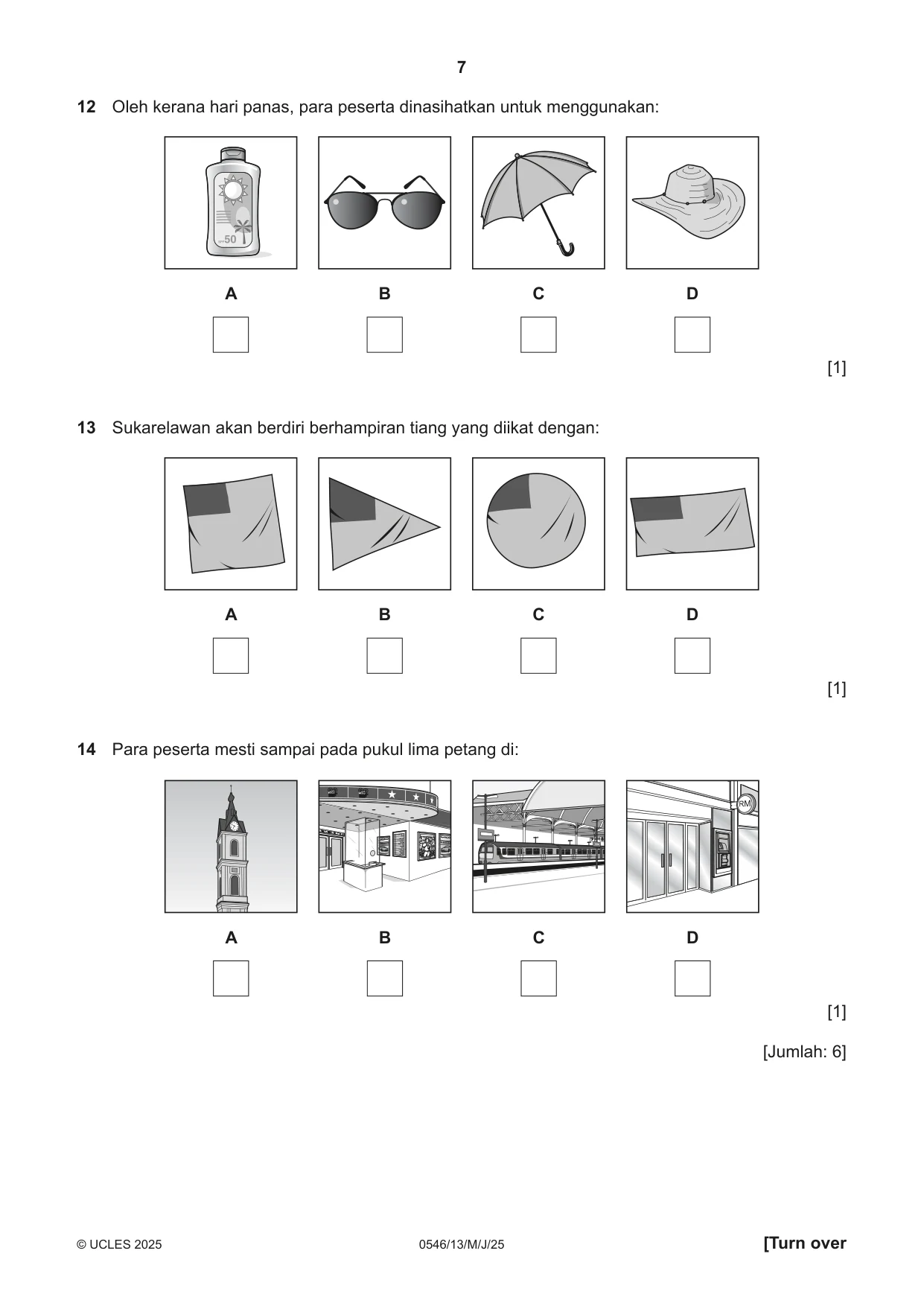 Cambridge IGCSE Malay - Foreign Language 0546 2025 May/June Paper 1 · Variant 3 question paper, page 7 of 16