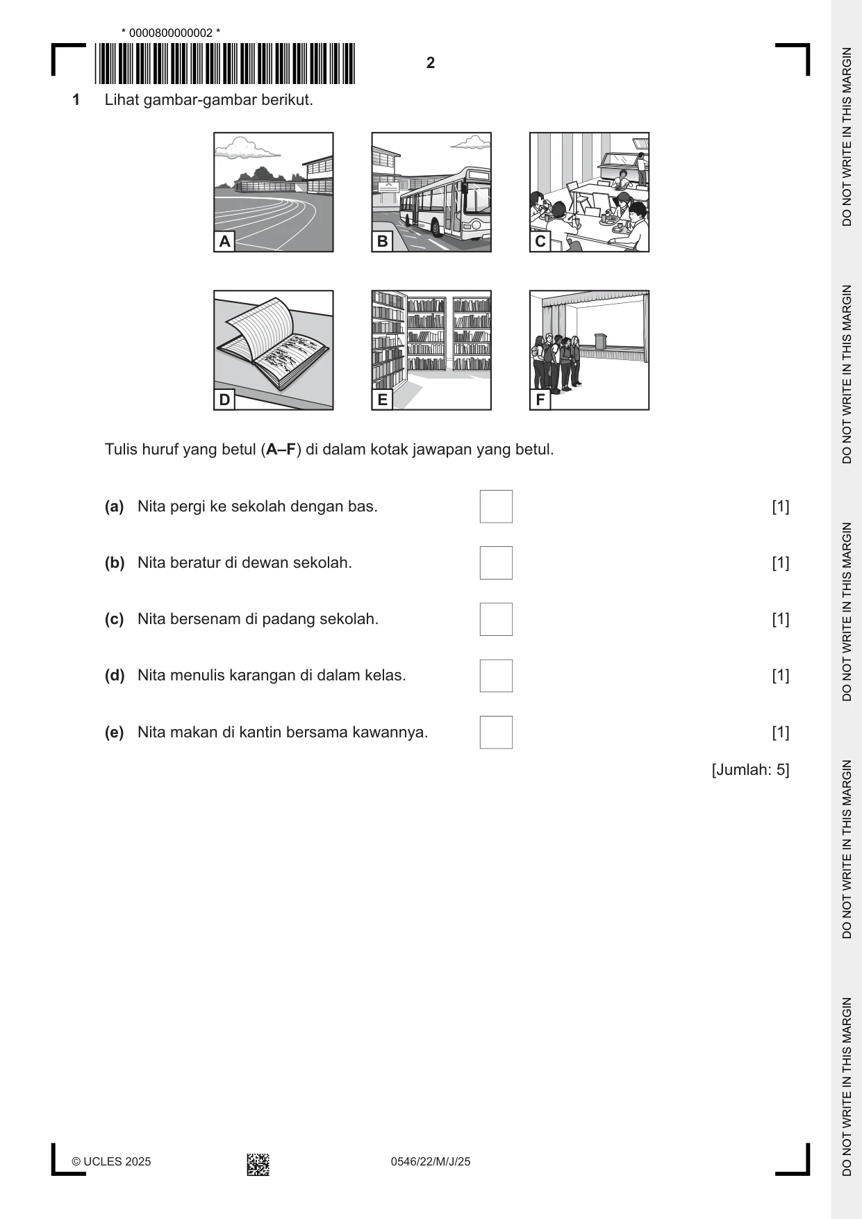 Cambridge IGCSE Malay - Foreign Language 0546 2025 May/June Paper 2 · Variant 2 question paper, page 2 of 12