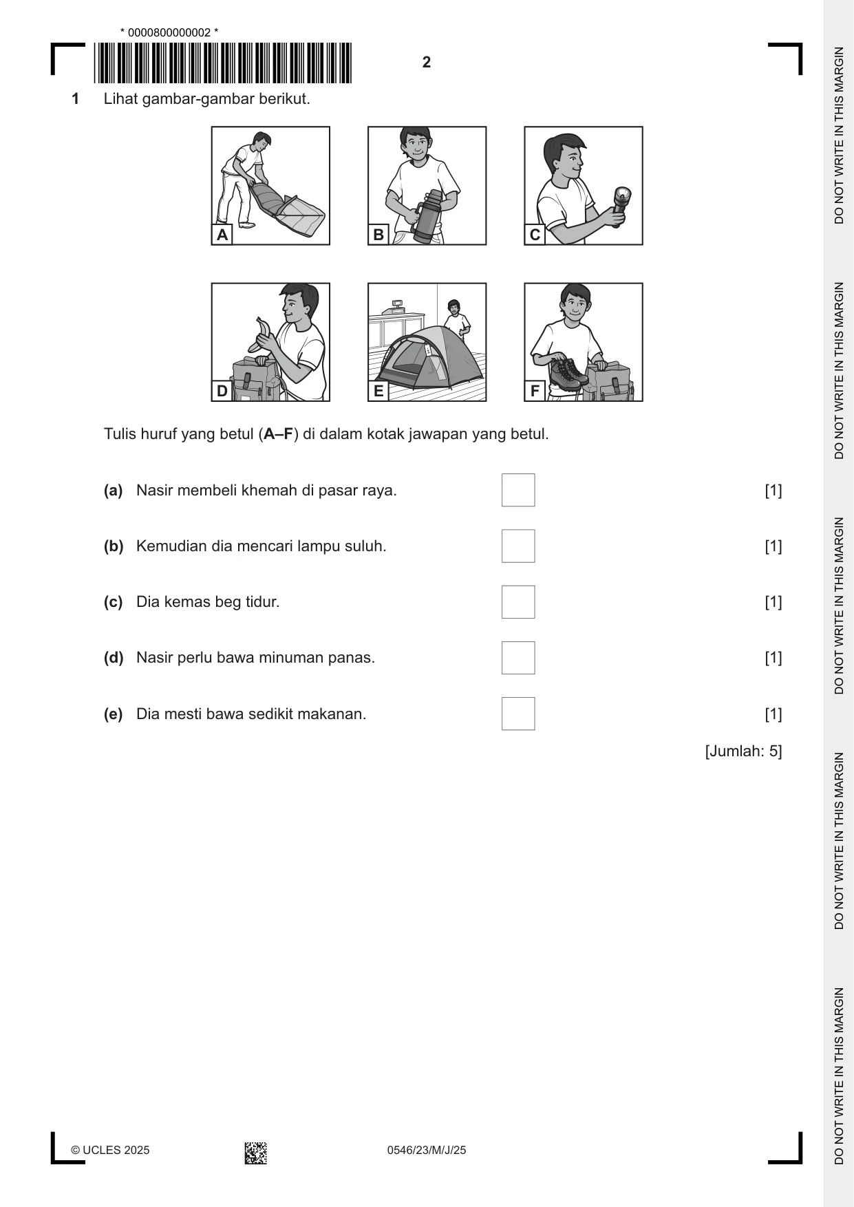 Cambridge IGCSE Malay - Foreign Language 0546 2025 May/June Paper 2 · Variant 3 question paper, page 2 of 12